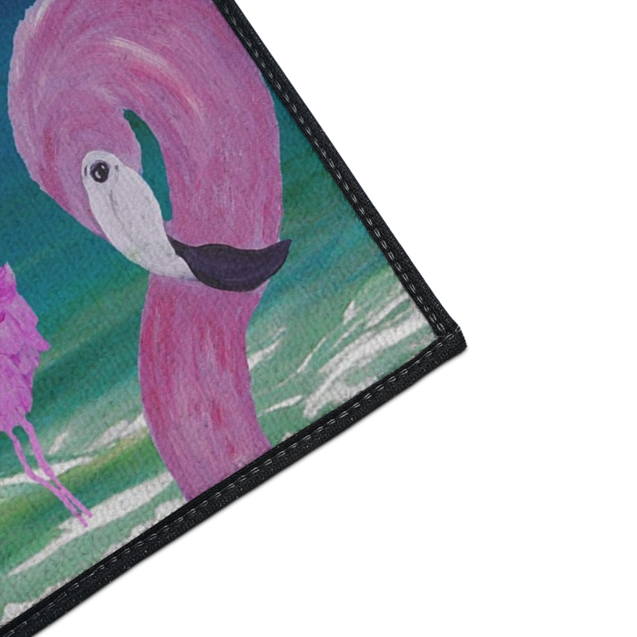 Flamingos Crossing Beach Mat — Heavy Duty Floor Mat