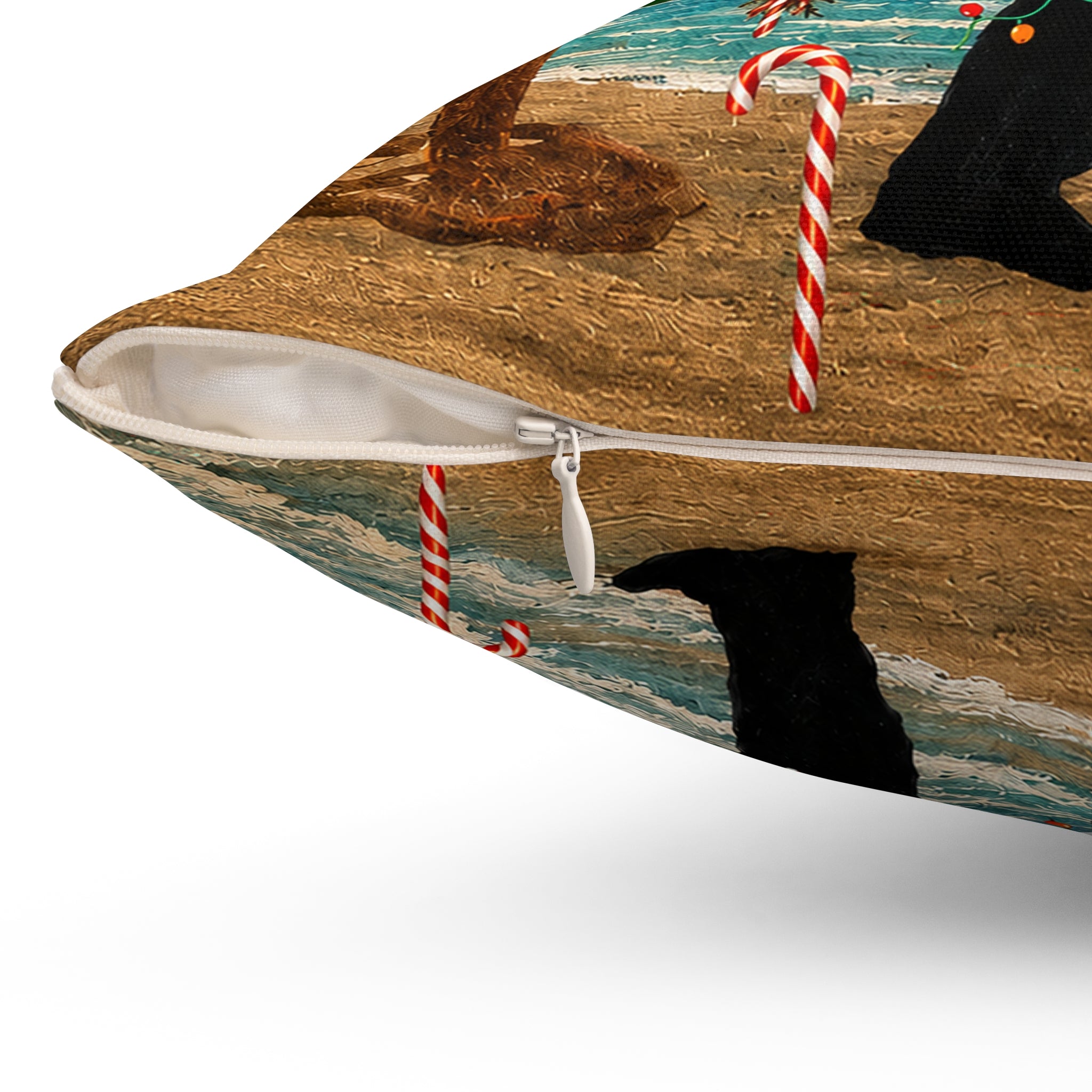 Believe Bigfoot Funny Nautical Holiday Christmas Throw Pillow