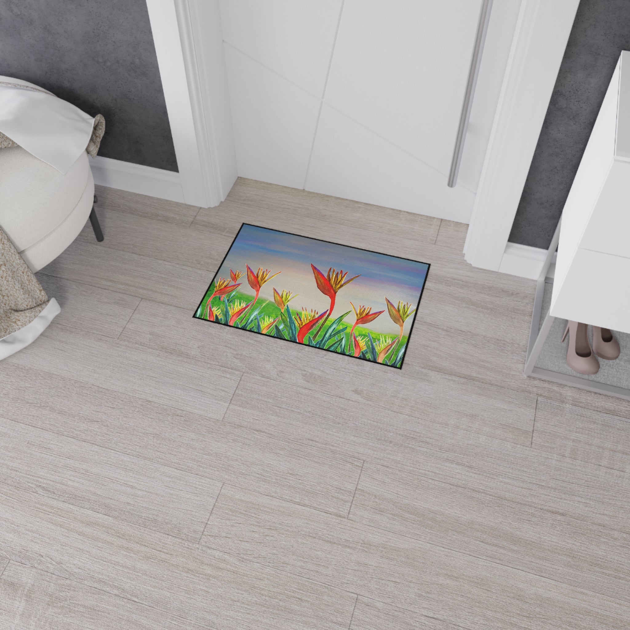 Bird of Paradise Floral Floor Mat - Heavy Duty Entry Rug