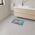 Pink Butterfly Floral Floor Mat — Colorful Garden Doormat