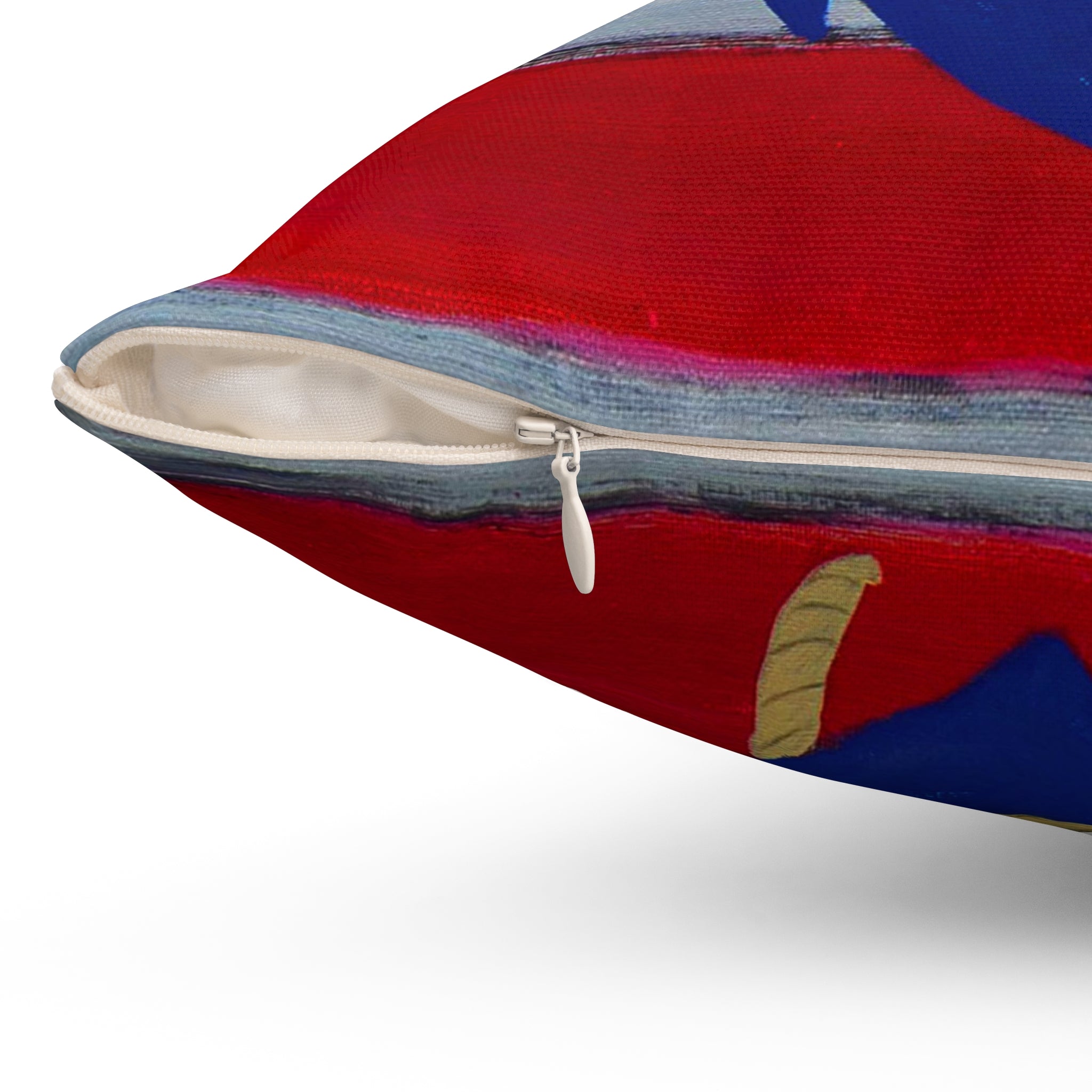 Nautical Anchor Pillow — Red & White Stripe Decorative Throw