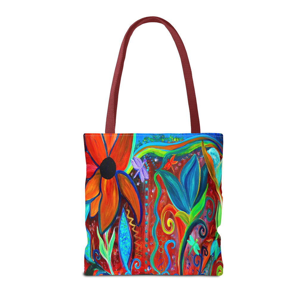 Floral Artsy Tote Bag — Vibrant Hand-Painted Garden Print All-Over-Print Tote