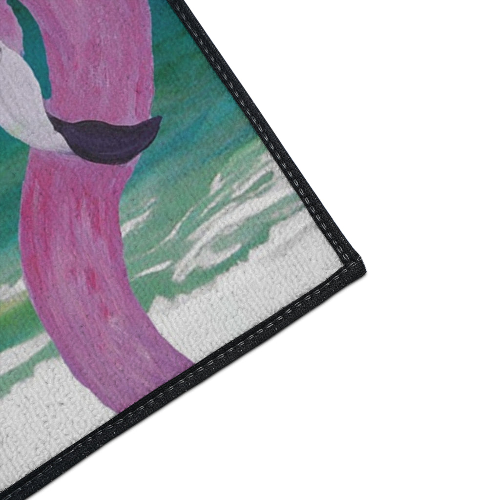 Flamingos Crossing Beach Mat — Heavy Duty Floor Mat