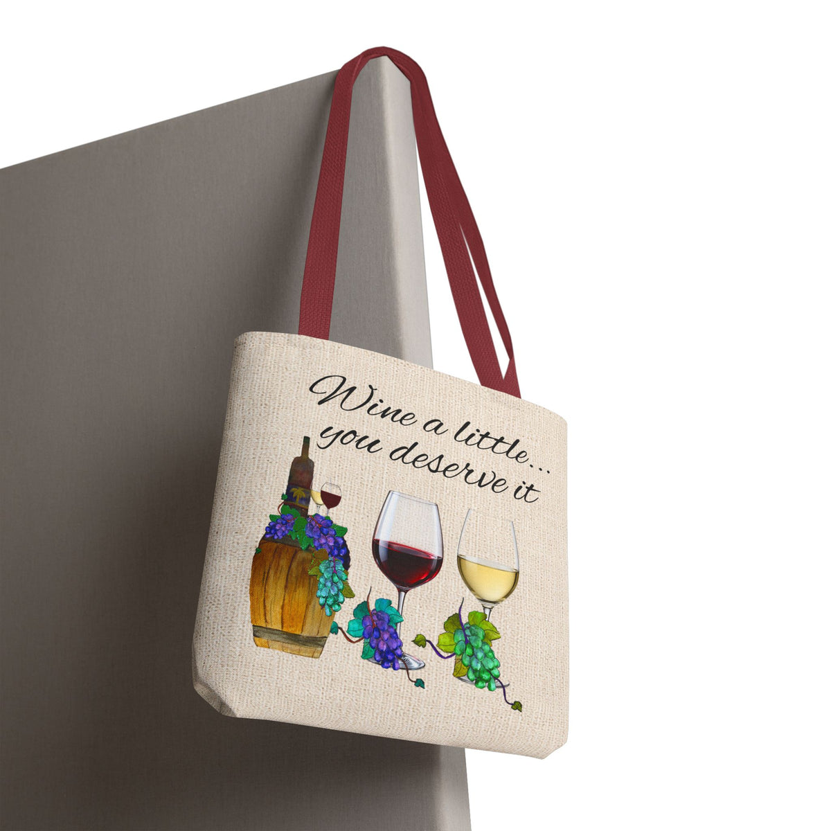 Wine a Little Tote Bag — "Wine a little... you deserve it" Canvas Shopper