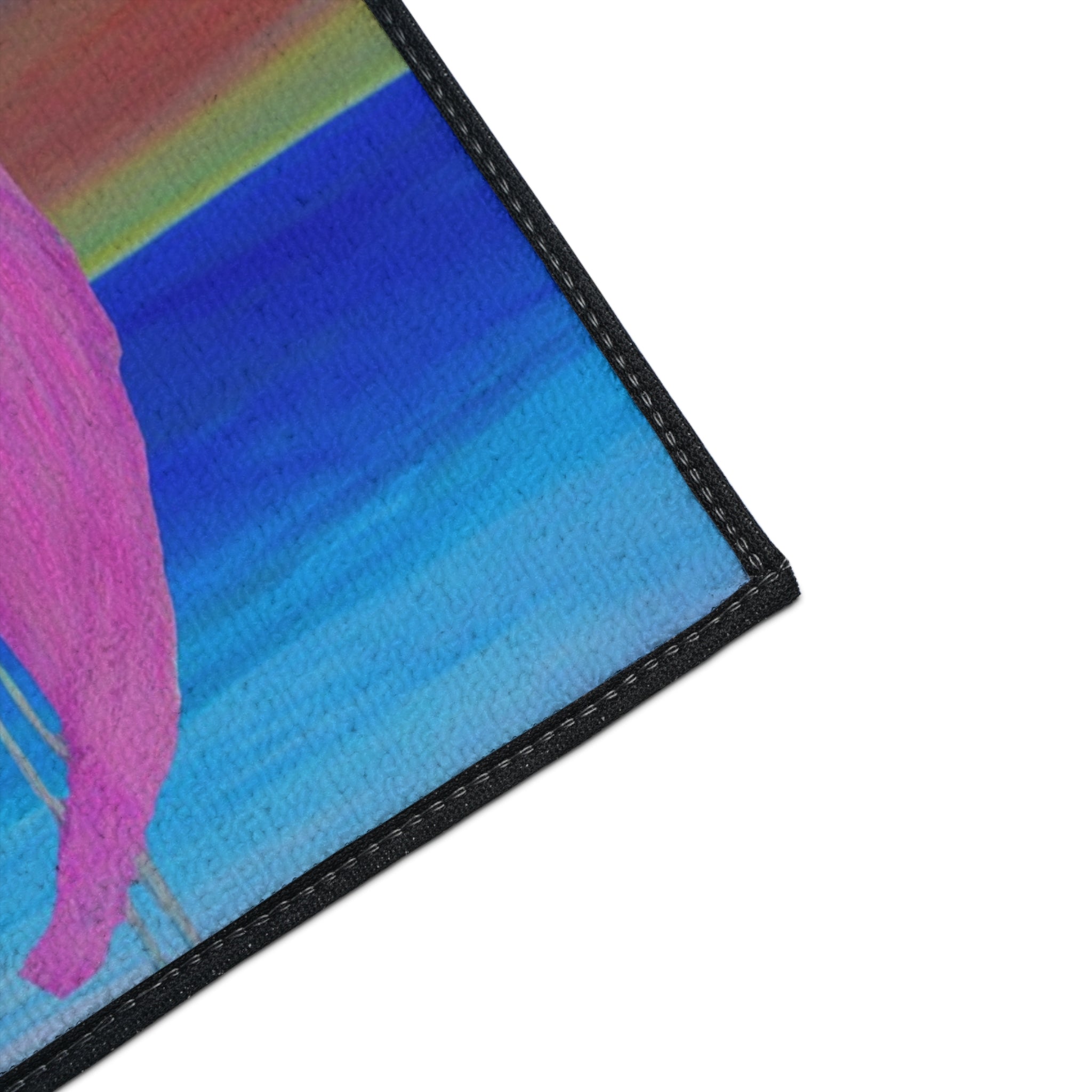 Christmas Beach Floor Mat – 'Merry Christmas' Palm Tree with Pelican & Flamingo Holiday Doormat