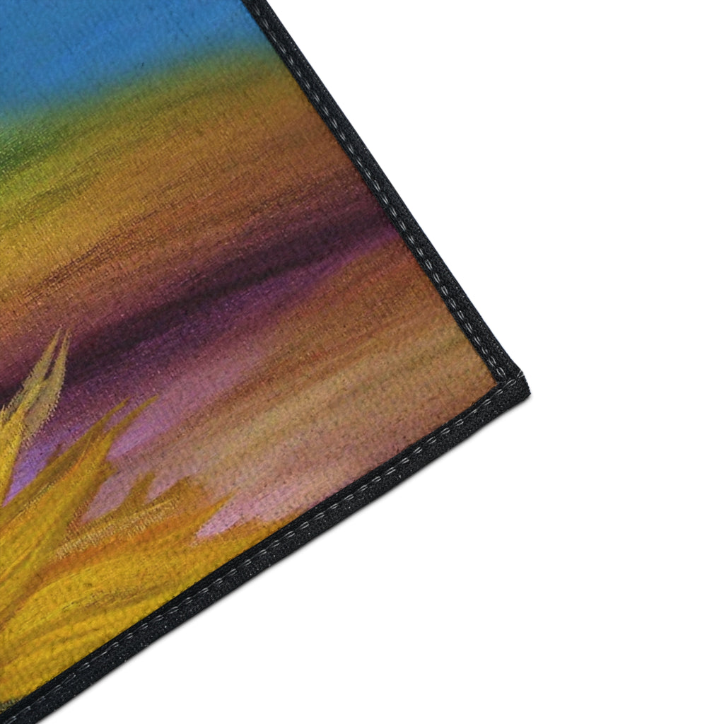 Sunflower Field Heavy-Duty Floor Mat — Vibrant Outdoor/Indoor Welcome Rug