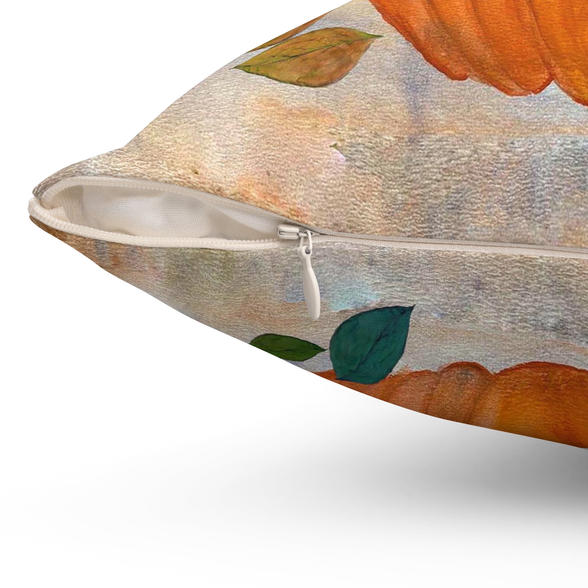 Thanksgiving Autumn Pumpkin Throw Pillow — Fall Decorative Square Pillow