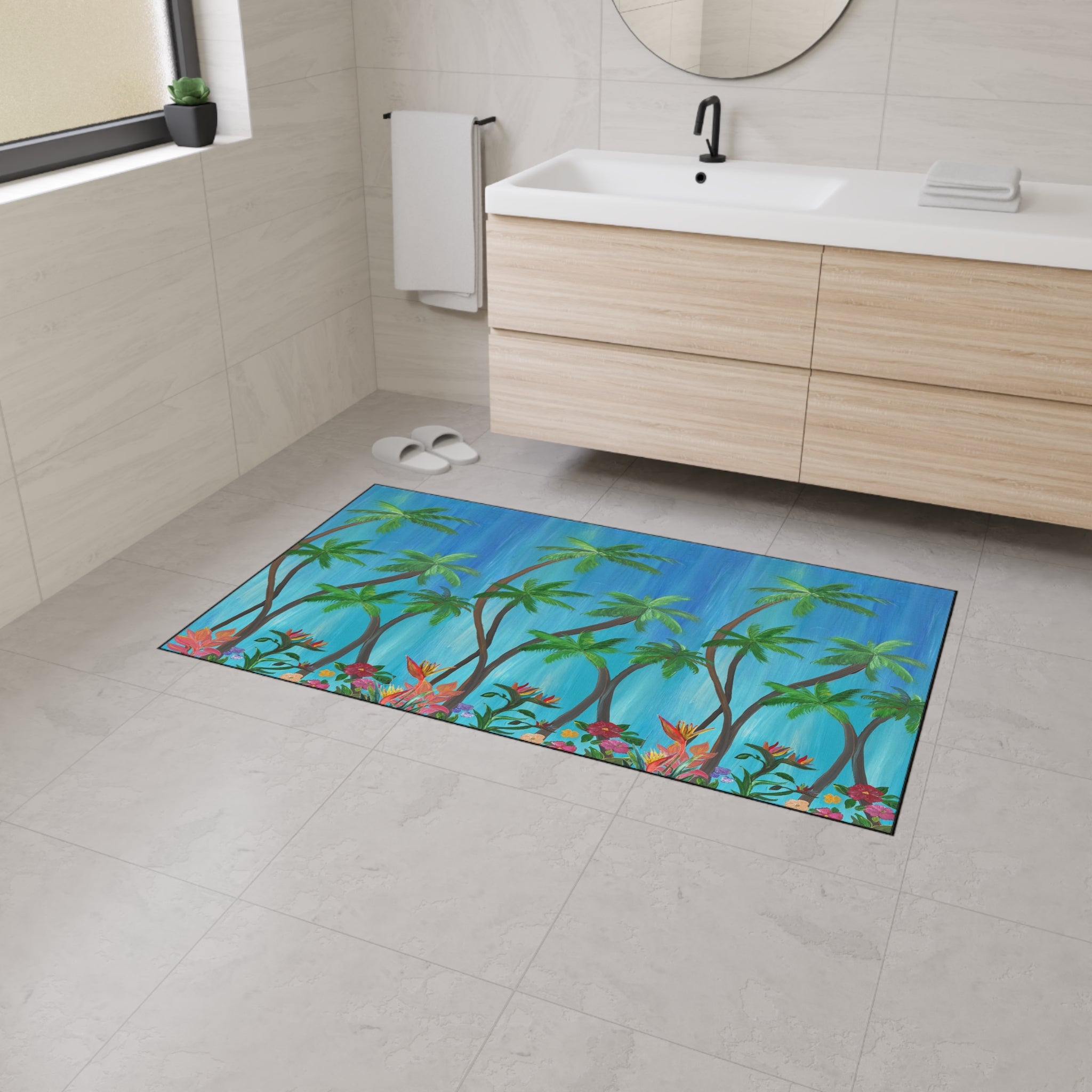 Tropical Palm Doormat — Heavy-Duty Outdoor Floor Mat