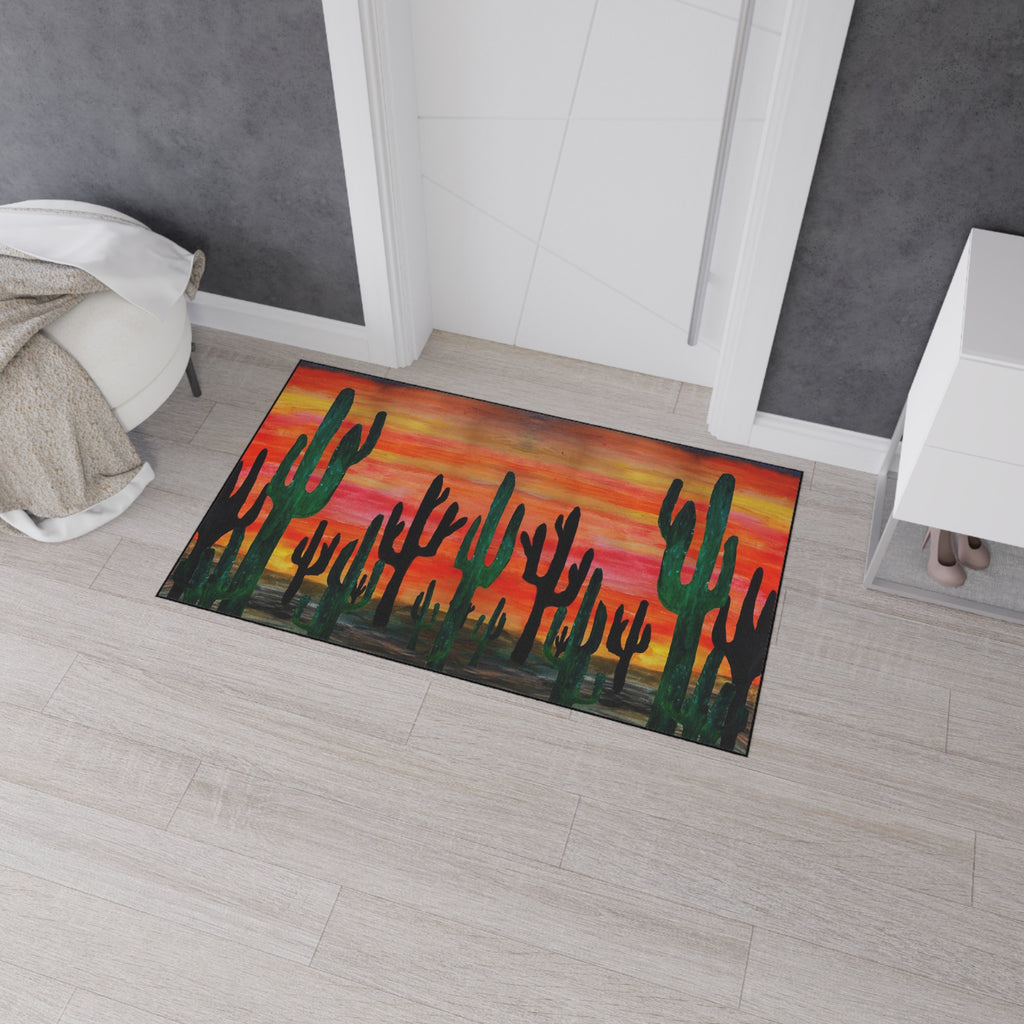 Desert Sunset Cactus Floor Mat