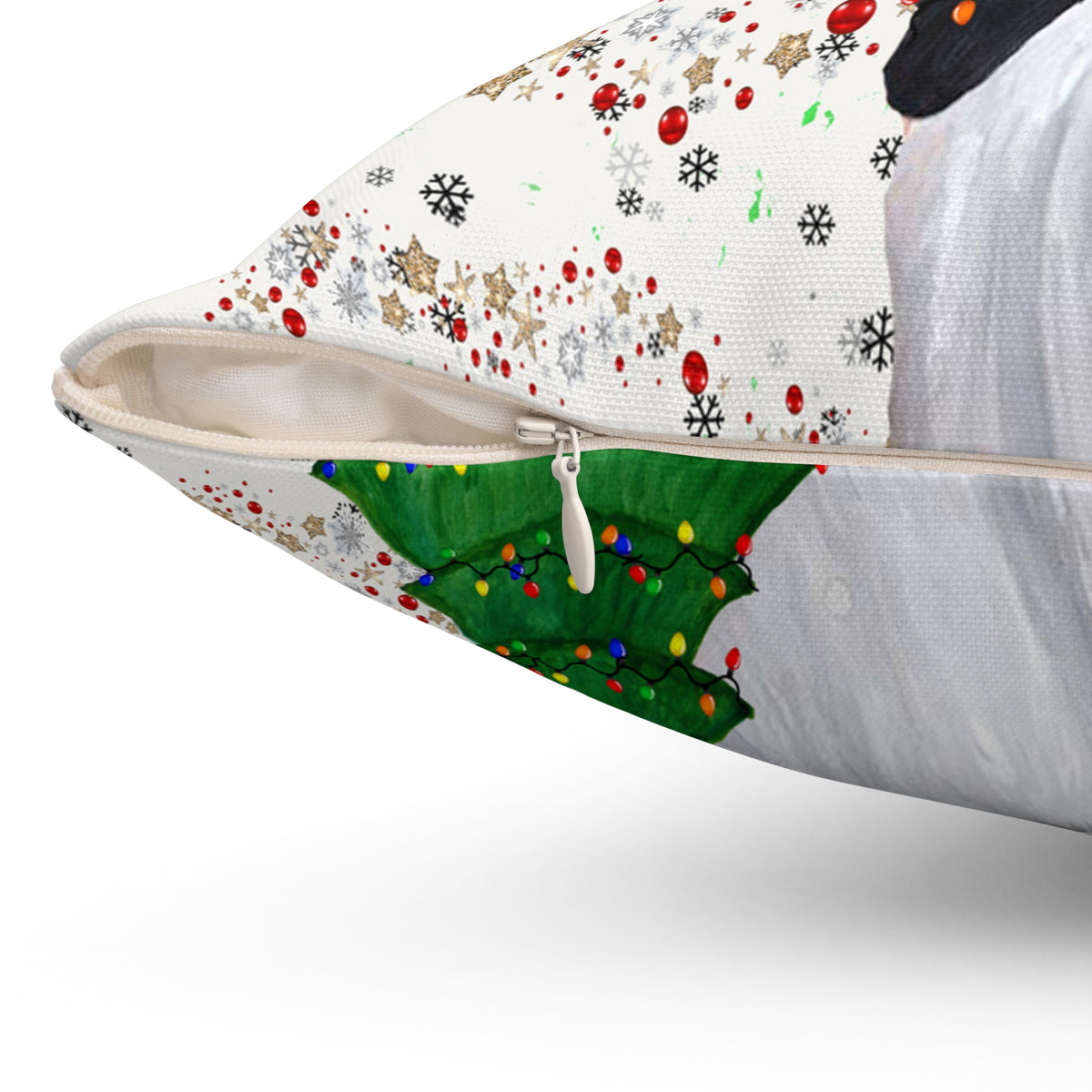 Merry Christmas Gnome Throw Pillow – Holiday Decorative Cushion with Festive Lights