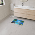 Beach Dogs Heavy Duty Floor Mat — Tropical Palm & Pup Doormat