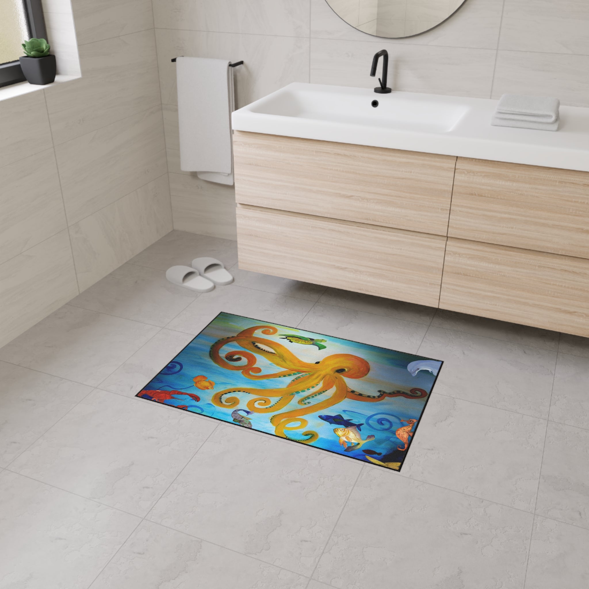 Octopus Ocean Floor Mat — Heavy Duty Waterproof Entry Rug