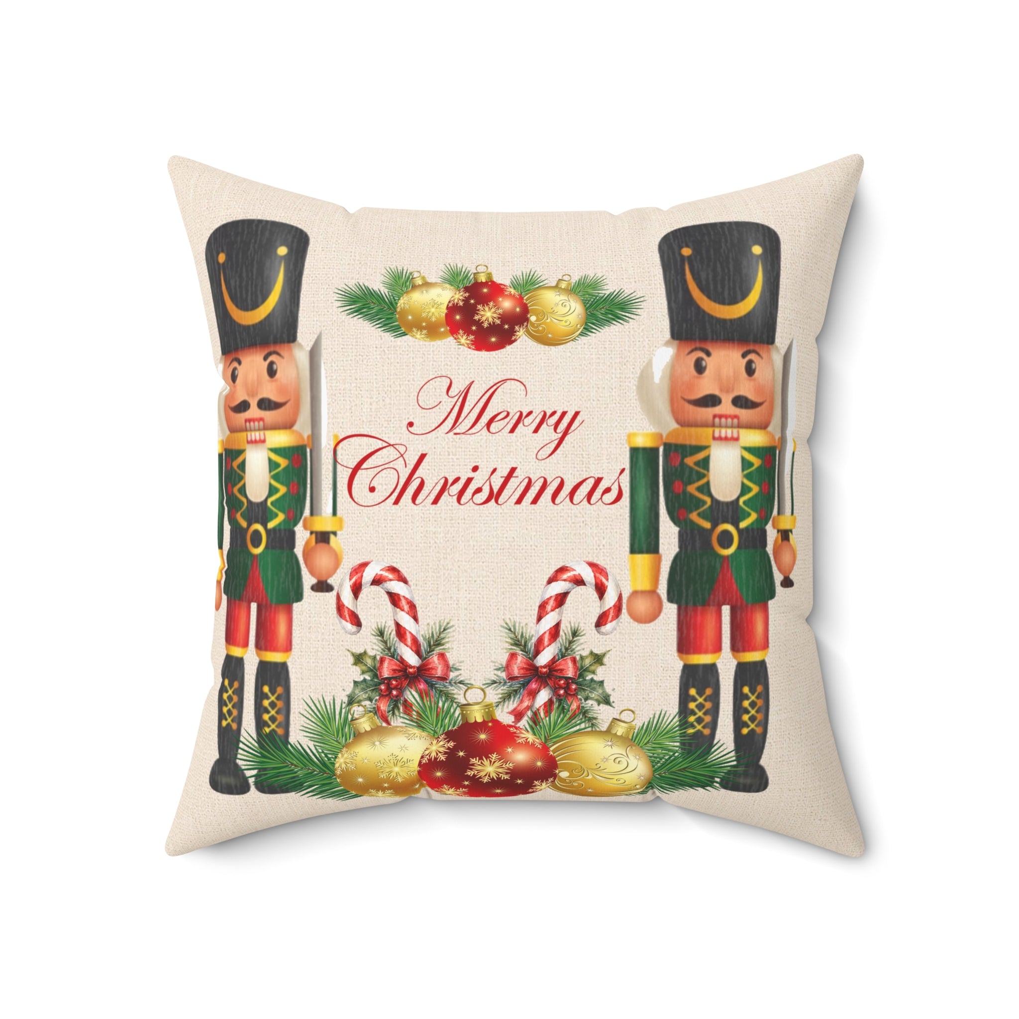 Nutcracker Merry Christmas Decorative Pillow