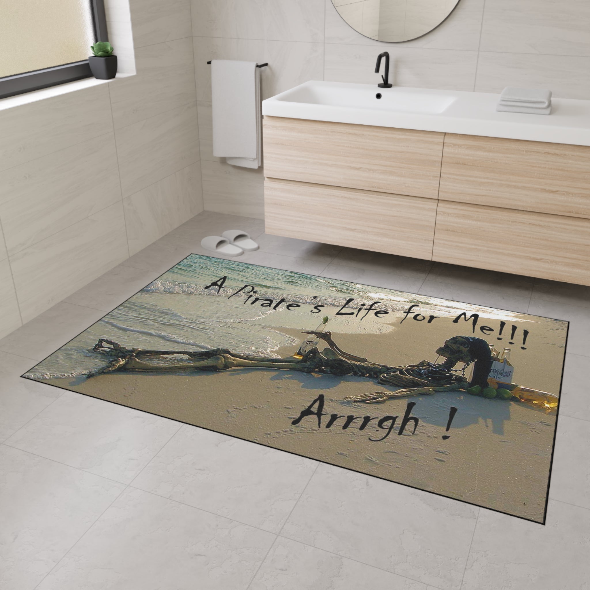 Pirate's Life Beach Floor Mat — "A Pirate's Life for Me!!! Arrgh!" Rug