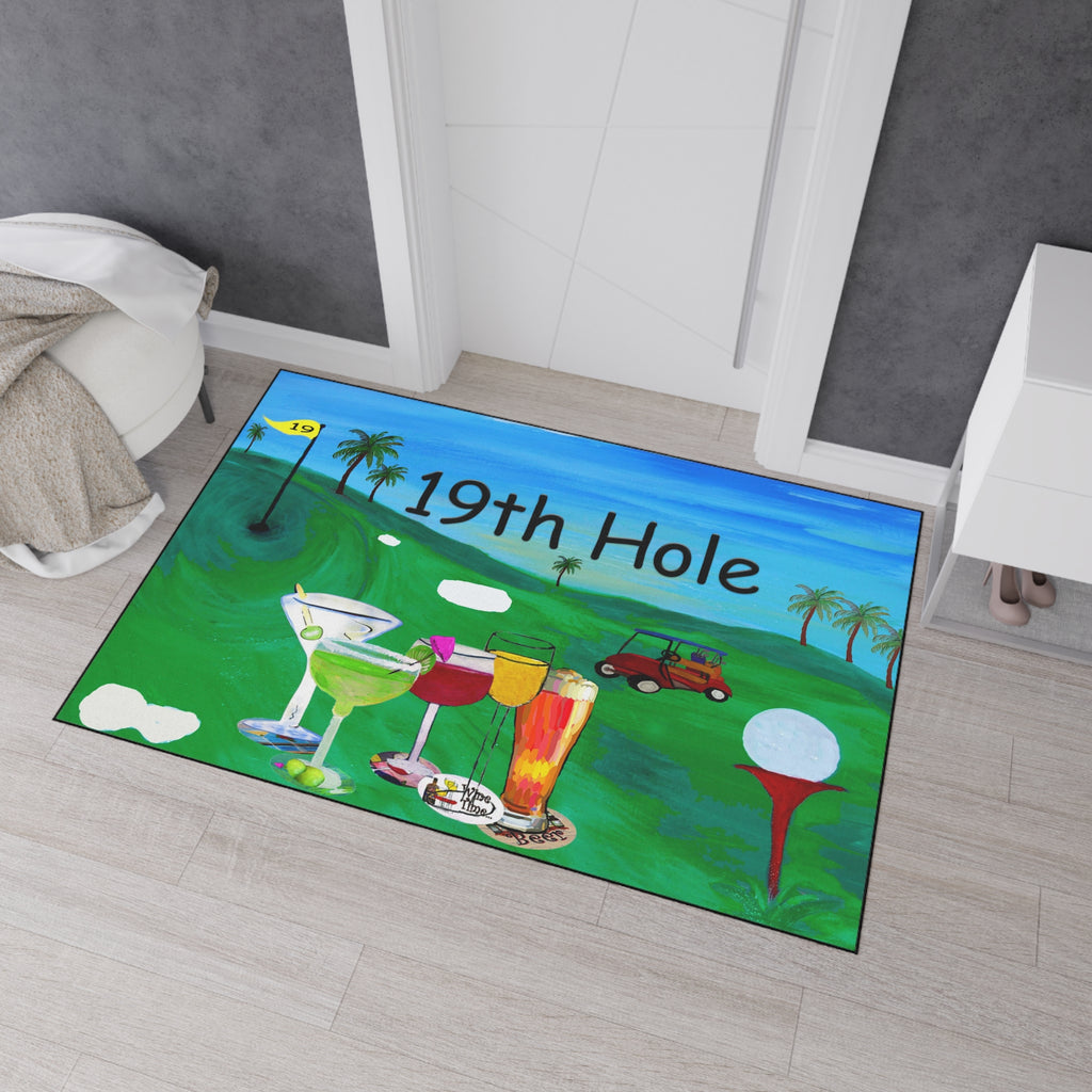 19th Hole Golf Bar Floor Mat — Heavy Duty Welcome Doormat for Golfers