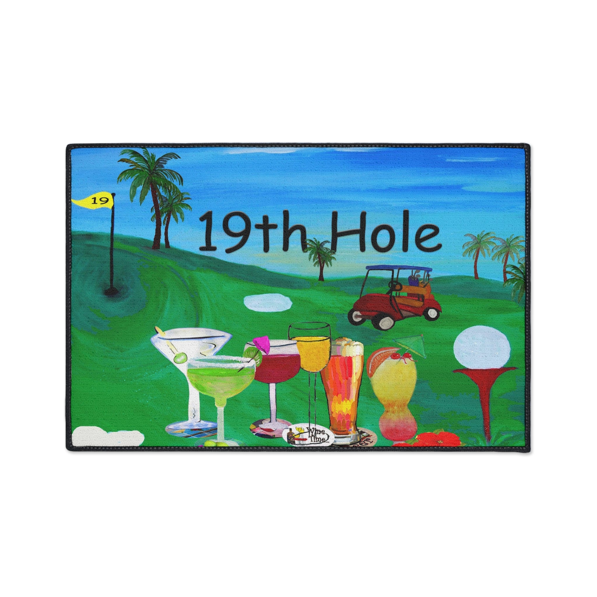 19th Hole Golf Bar Floor Mat — Heavy Duty Welcome Doormat for Golfers