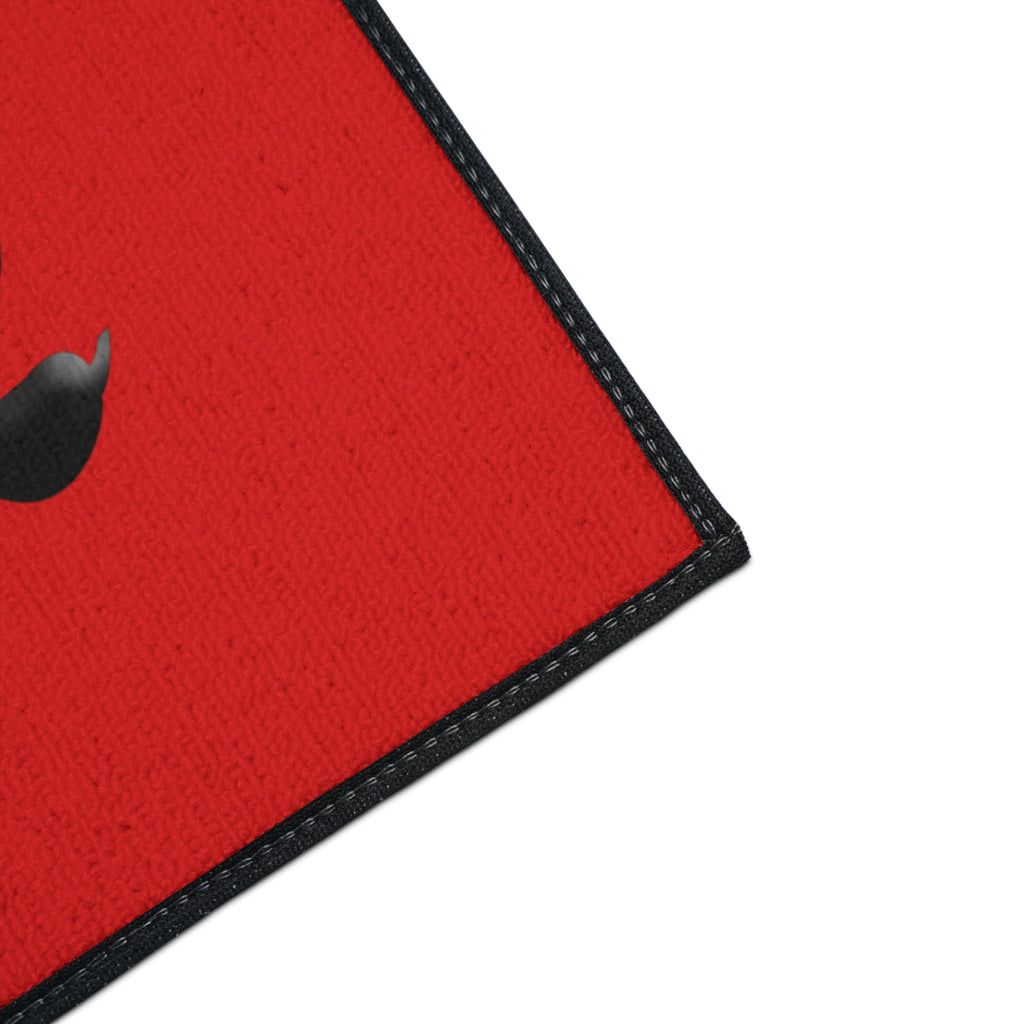Bear Feet Welcome Heavy-Duty Floor Mat — Red Cabin Doormat with Bear Paw Prints