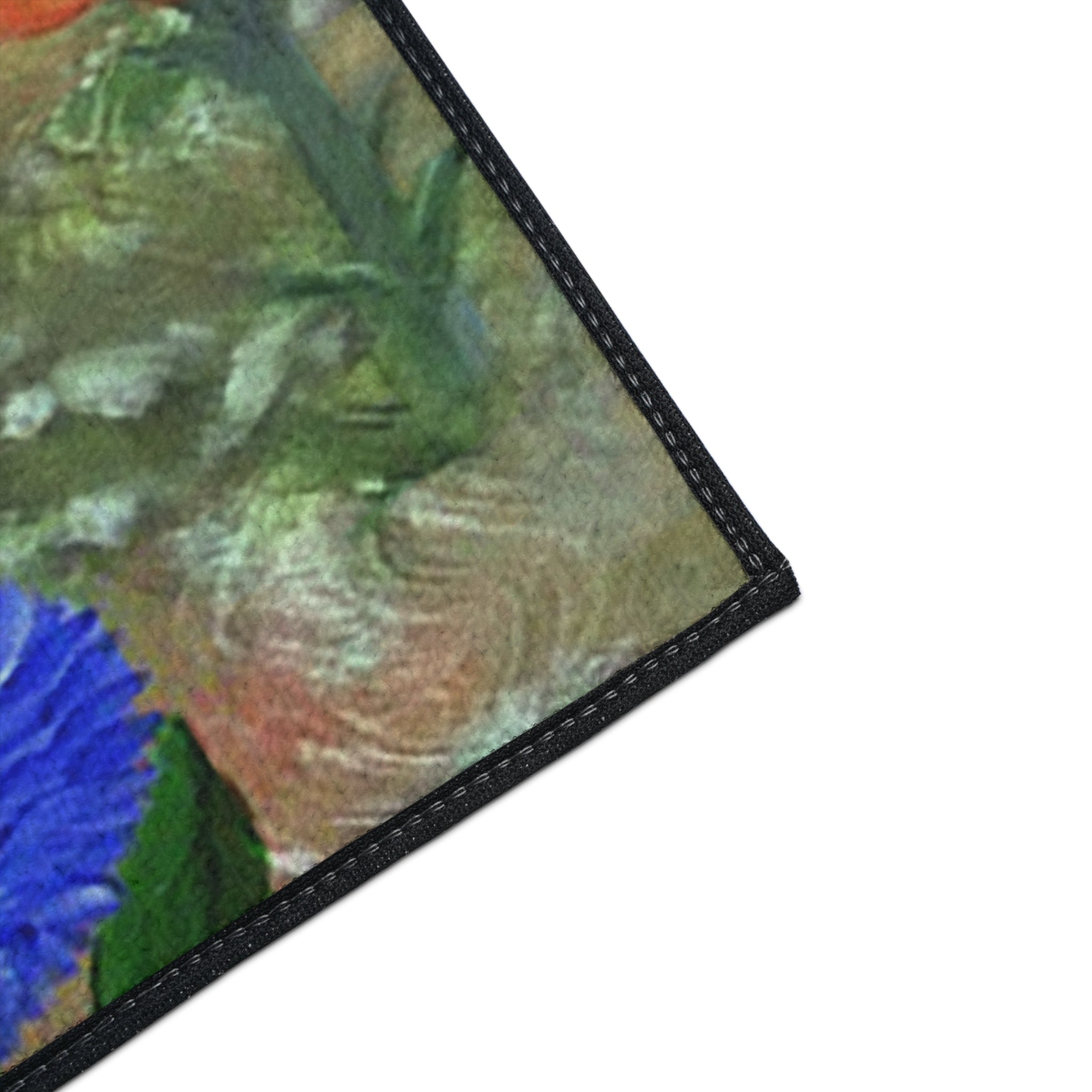 Floral Bouquet Heavy-Duty Floor Mat — Colorful Painted Flowers Entrance Rug