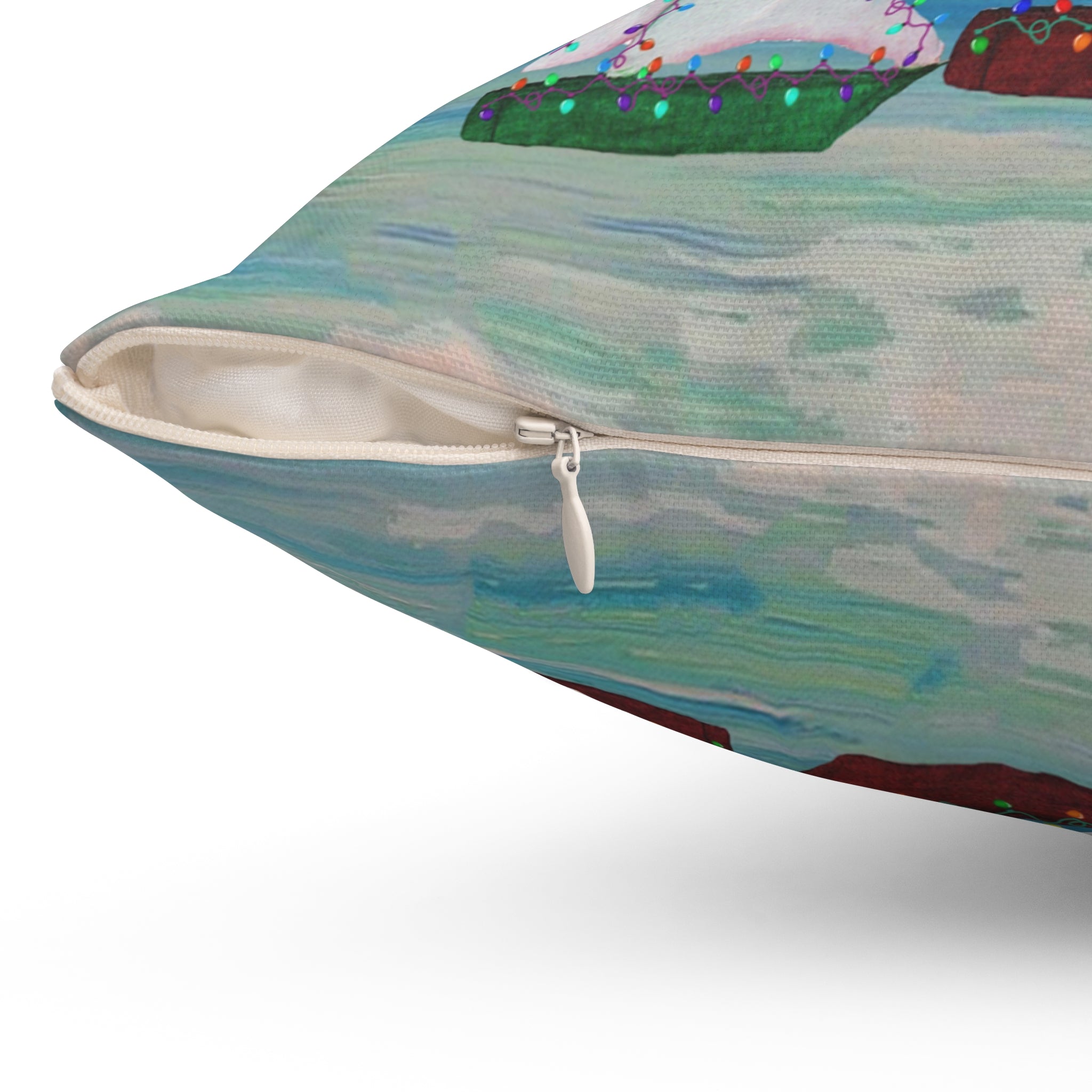 Merry Christmas Sailboat Pillow — Coastal Holiday Decorative Throw Pillow