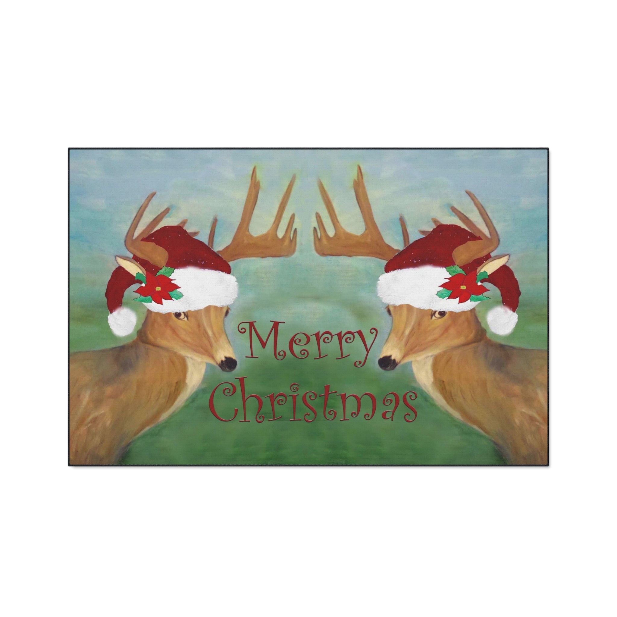 Christmas Deer Floor Mat — Merry Christmas Holiday Doormat