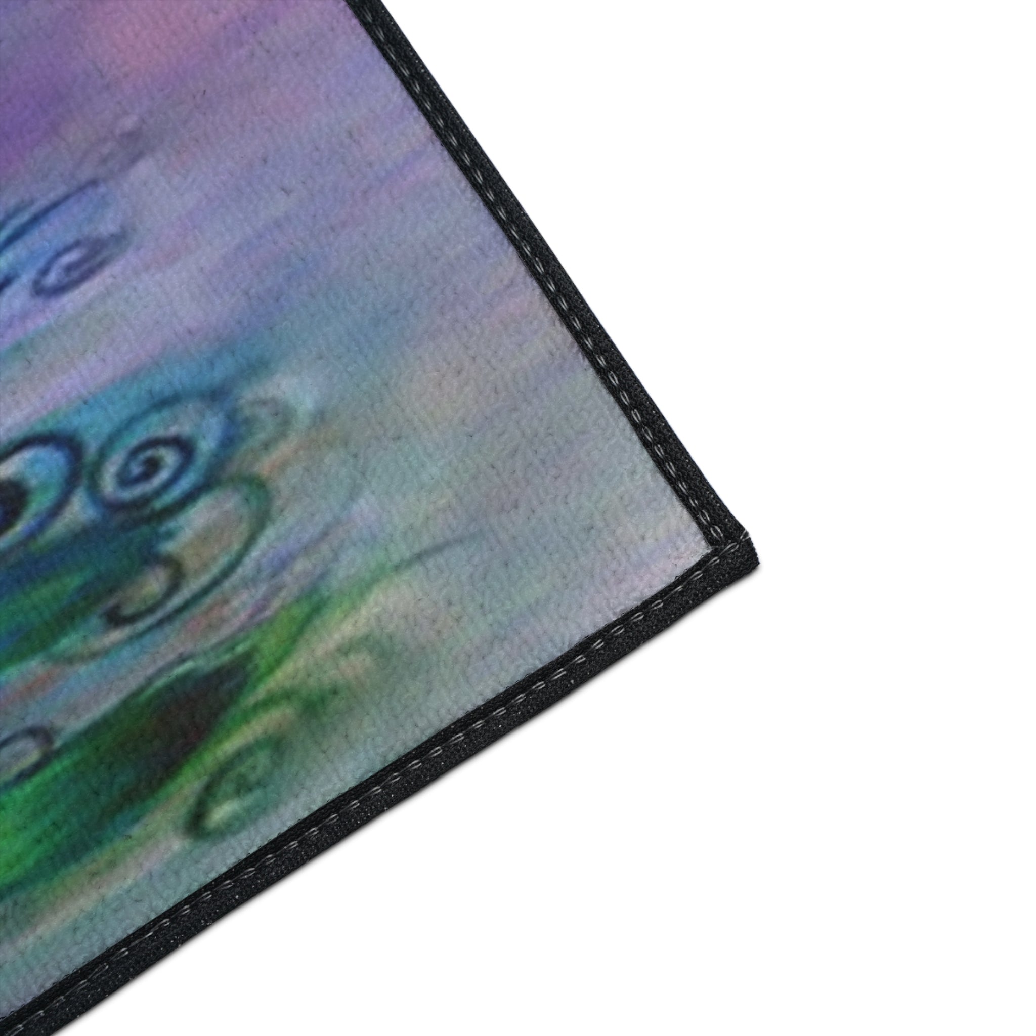 Peacock Art Heavy-Duty Floor Mat — Watercolor Blue & Purple Entry Rug