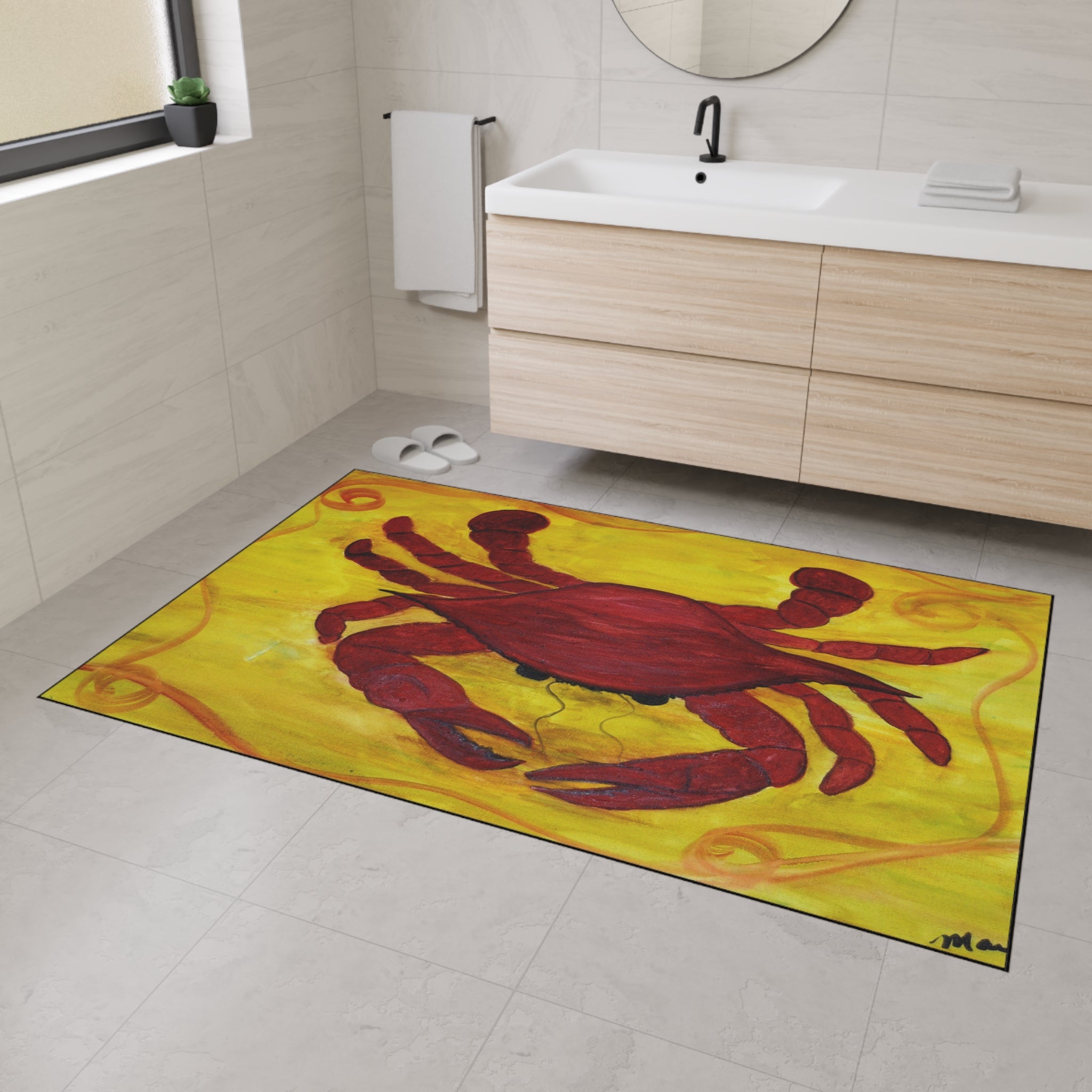 Red Crab Heavy-Duty Floor Mat — Coastal Nautical Doormat