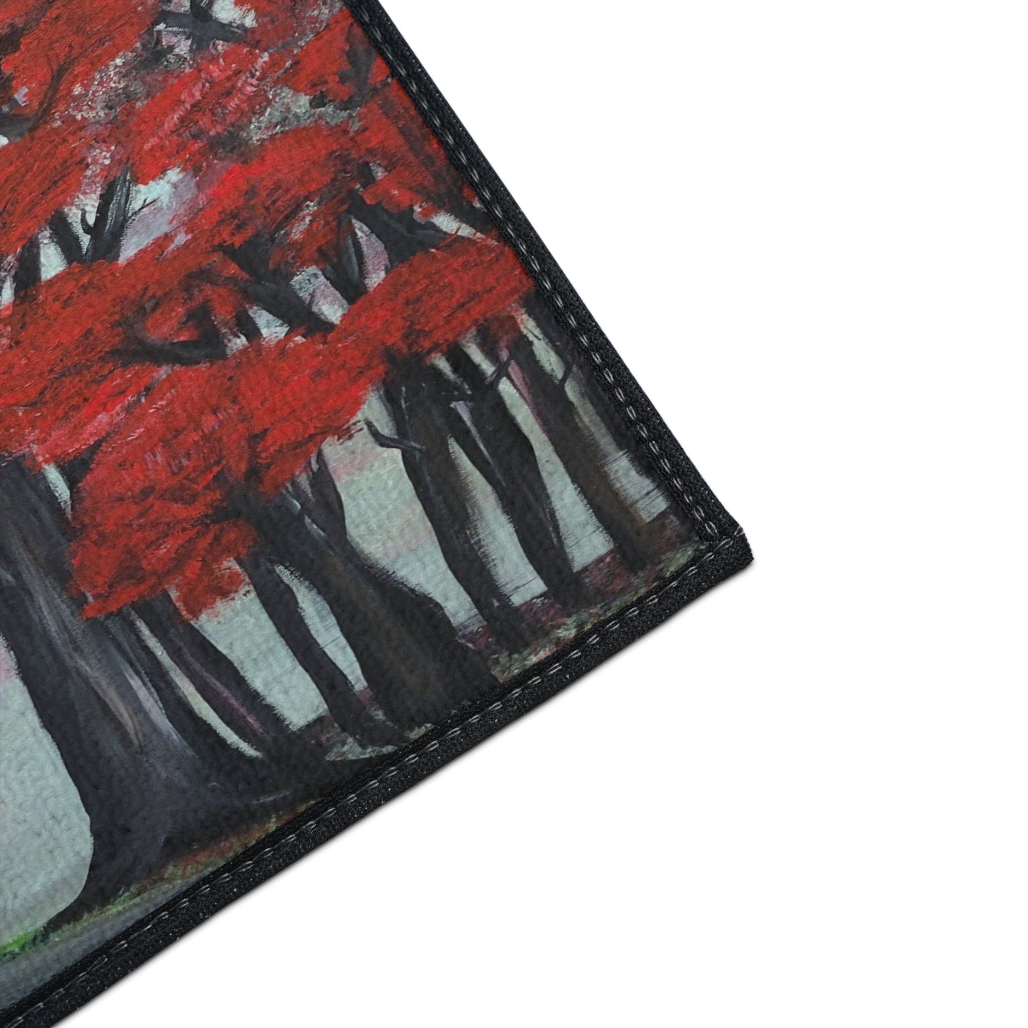 Red Tree Landscape Floor Mat — Durable Heavy-Duty Entry Rug