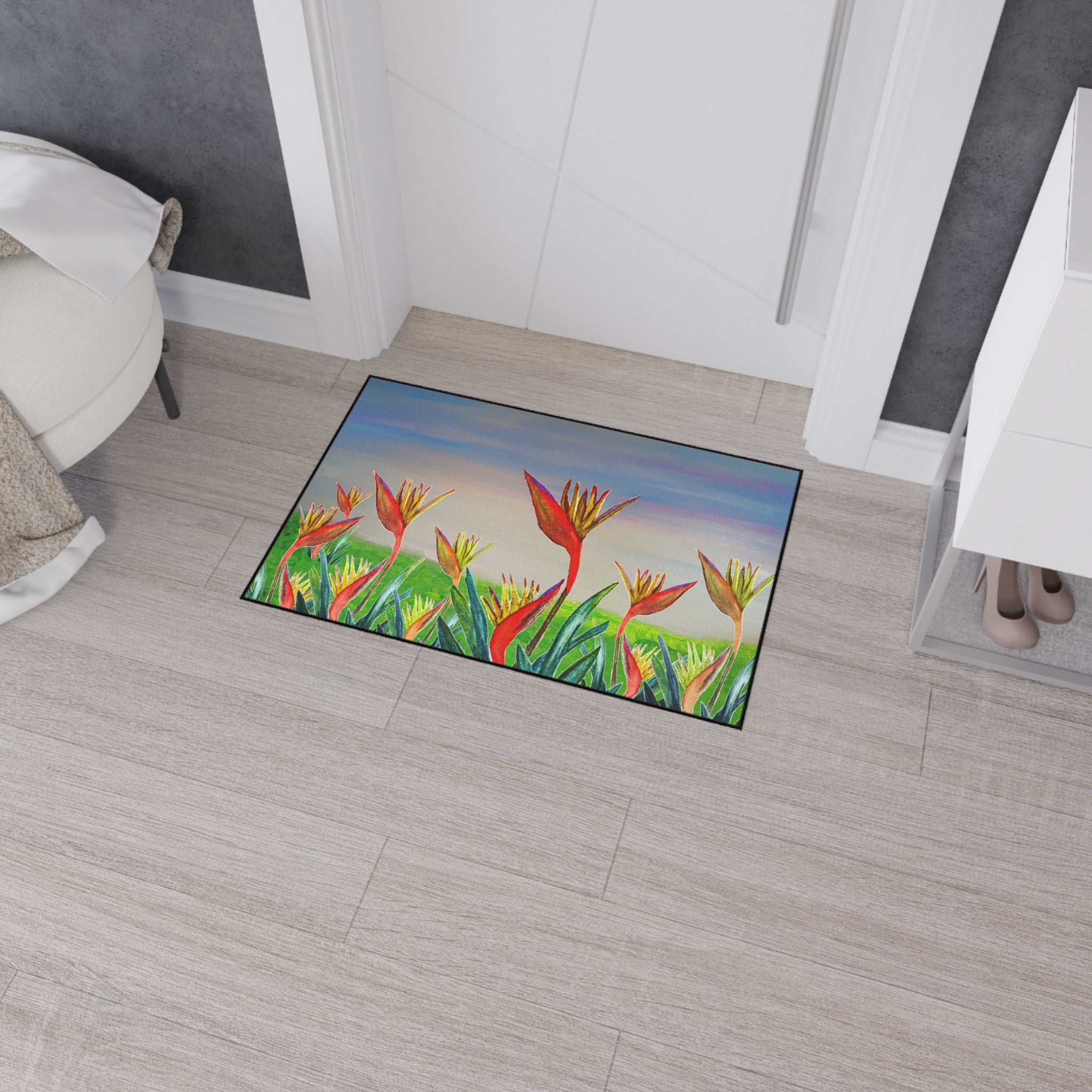 Bird of Paradise Floral Floor Mat - Heavy Duty Entry Rug