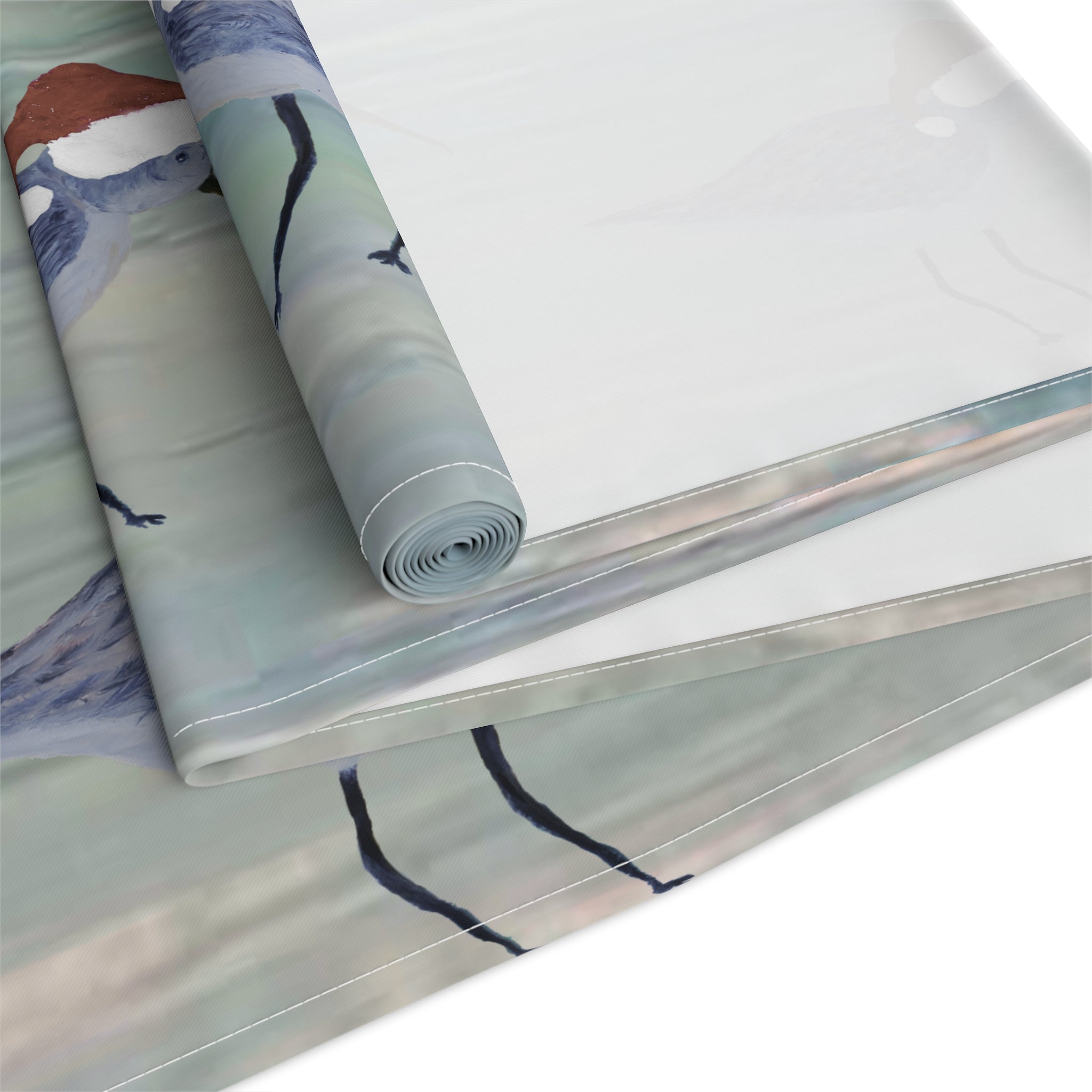 Christmas Shorebirds Table Runner – 'Merry Christmas' Coastal Holiday Decor