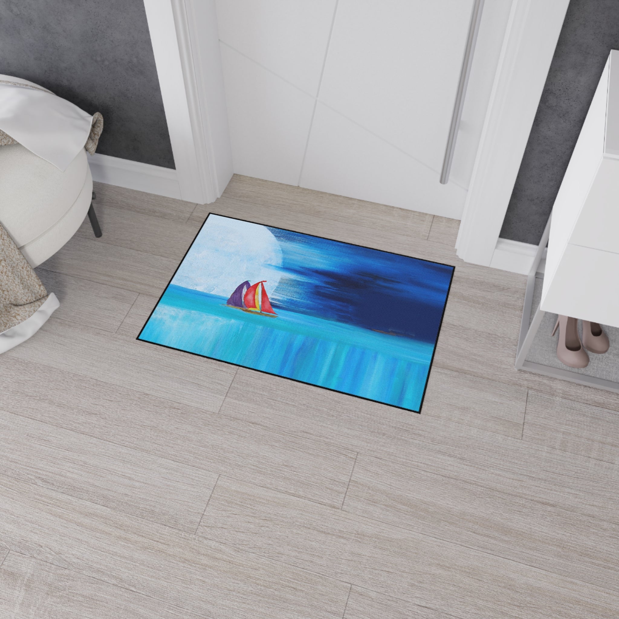 Sailboat Moonlight Heavy-Duty Floor Mat