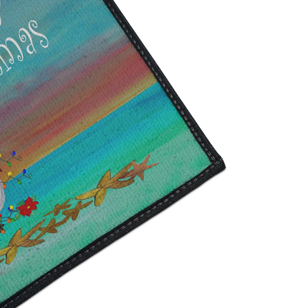Christmas Beach Floor Mat — 'Merry Christmas' Pelican & Palm Holiday Doormat