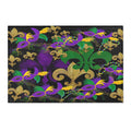 Mardi Gras Fleur-de-Lis Area Rug — Purple, Green & Gold Carnival Design