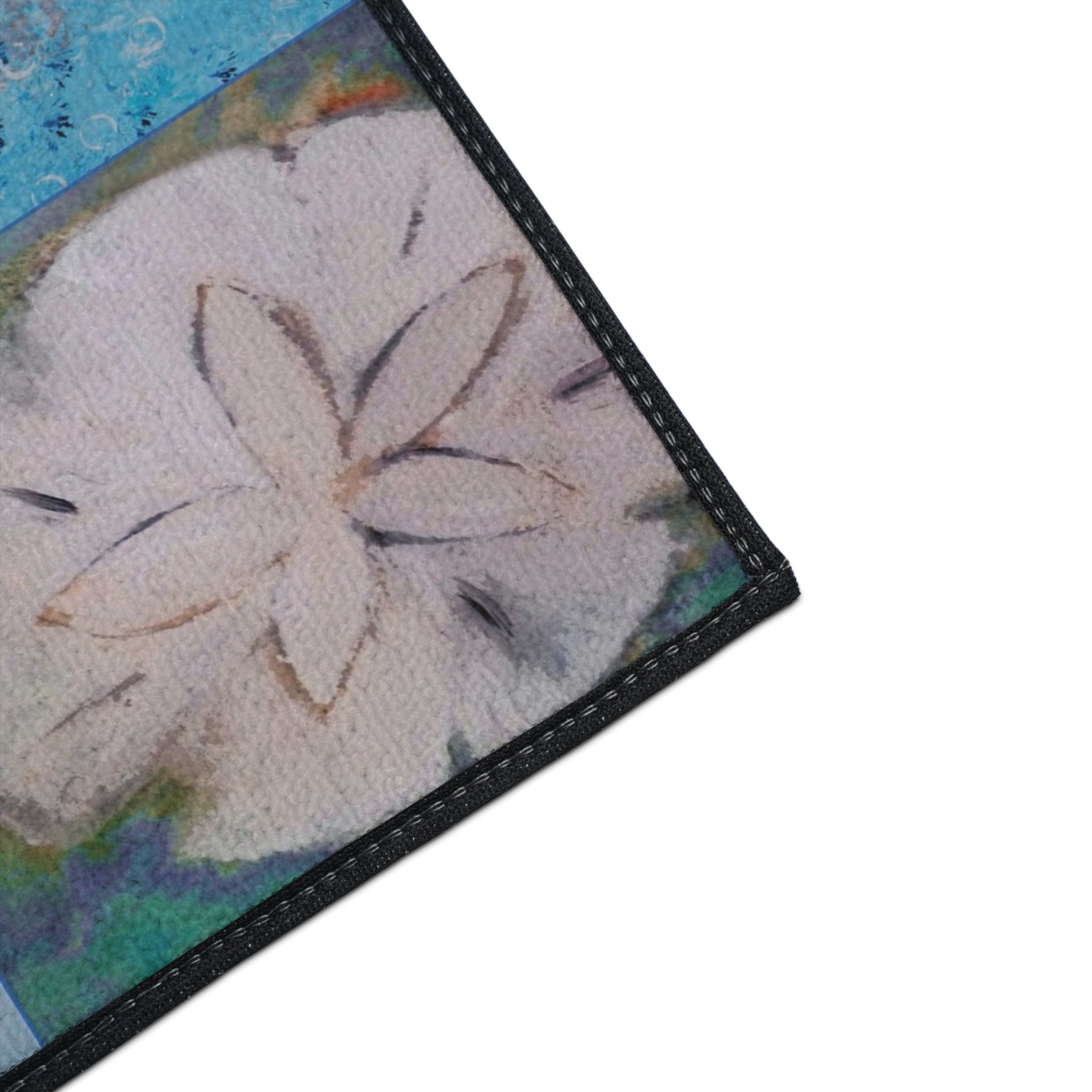 Coastal Sea Life Floor Mat — Seahorse, Starfish & Sand Dollar Rug