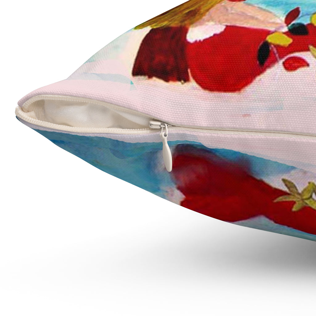 Christmas Coastal Pillow — 'Merry Christmas' Sailboat & Palm Tree Holiday Throw Pillow