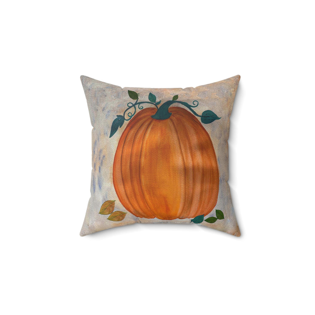 Thanksgiving Autumn Pumpkin Throw Pillow — Fall Decorative Square Pillow