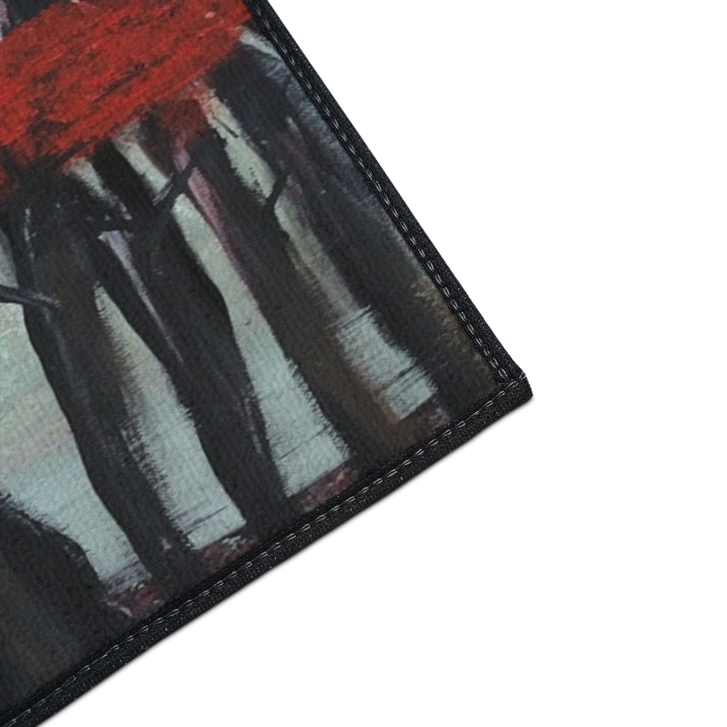 Red Tree Landscape Floor Mat — Durable Heavy-Duty Entry Rug
