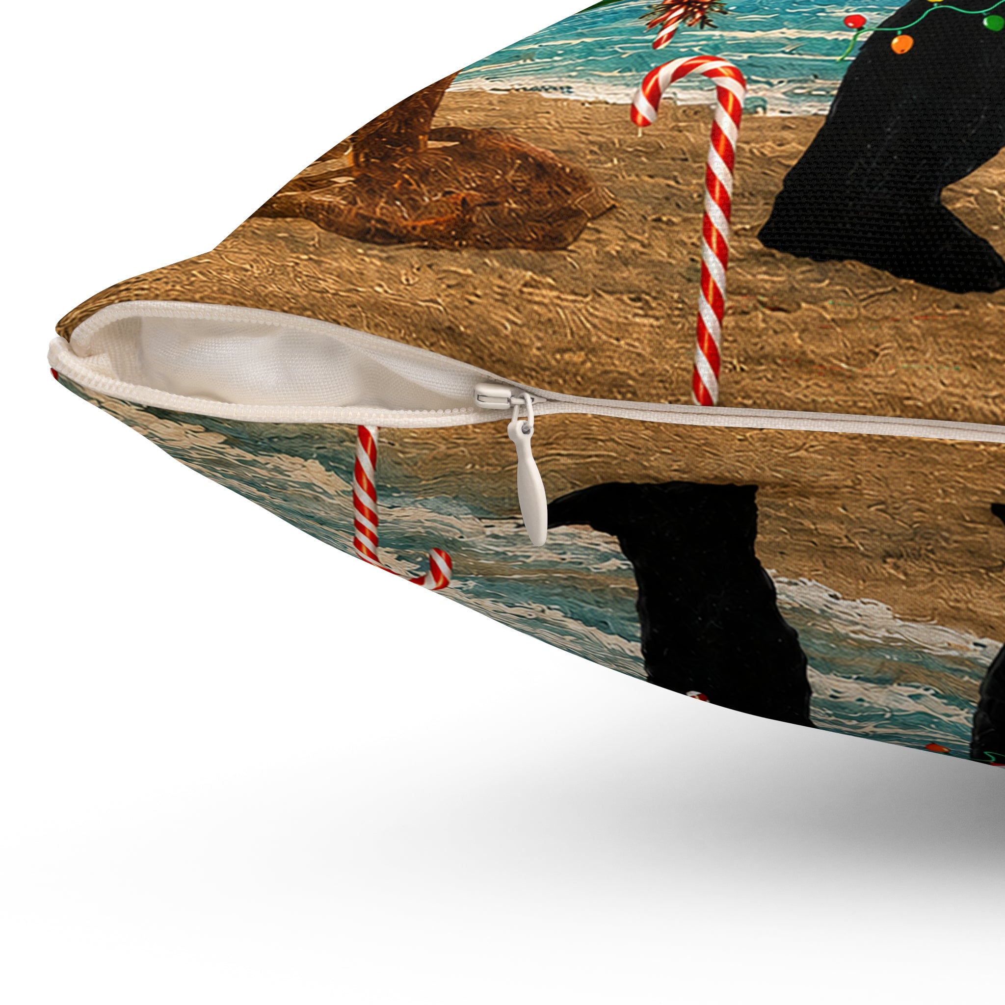 Believe Bigfoot Funny Nautical Holiday Christmas Throw Pillow