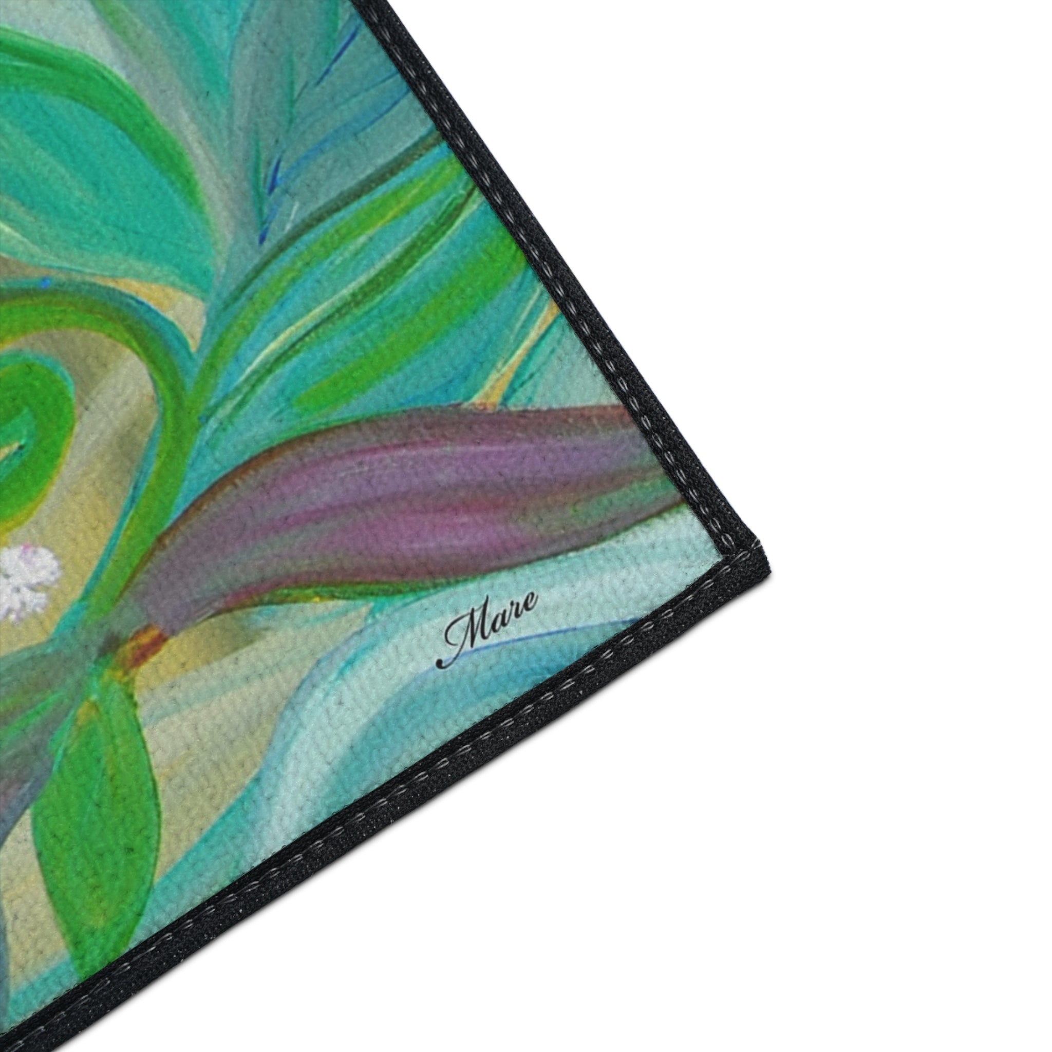 Floral Bloom Heavy Duty Floor Mat – Colorful Tropical Flowers Welcome Rug
