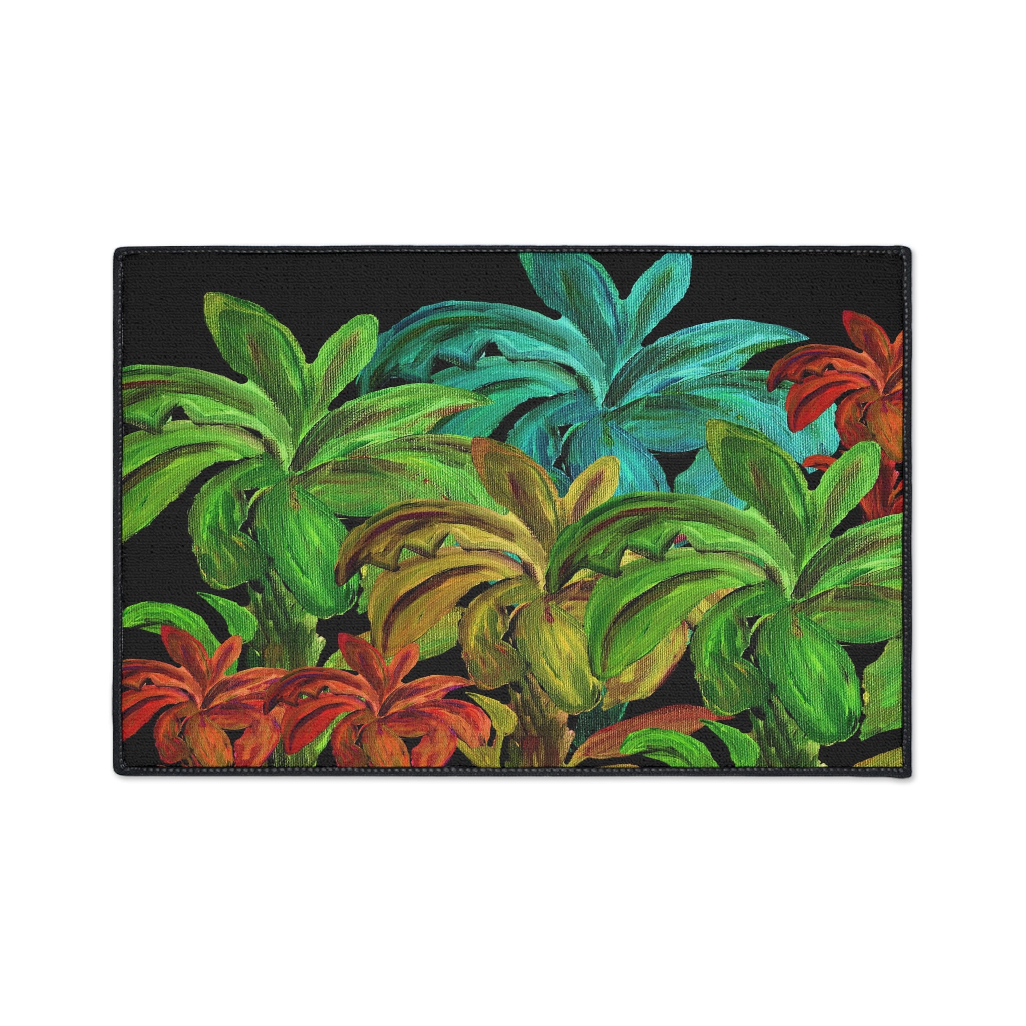 Tropical Palm Doormat — Colorful Heavy-Duty Floor Mat