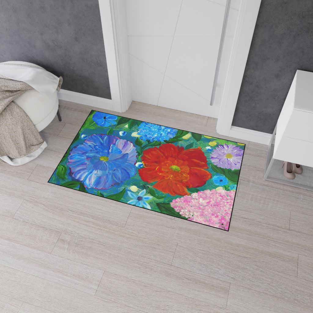 Floral Garden Heavy Duty Floor Mat — Bright Bloom Welcome Rug