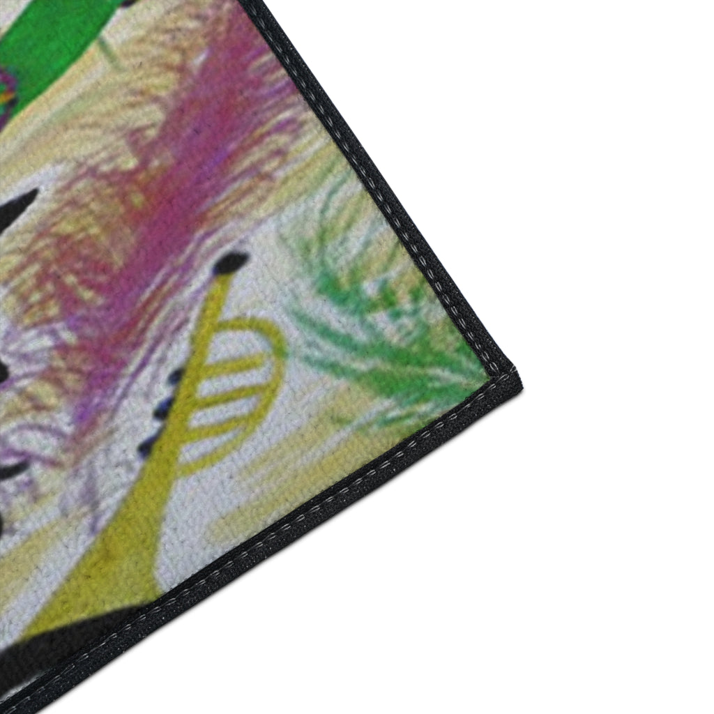 Mardi Gras Heavy Duty Floor Mat — Festive Masks, Music & Beads Entrance Rug