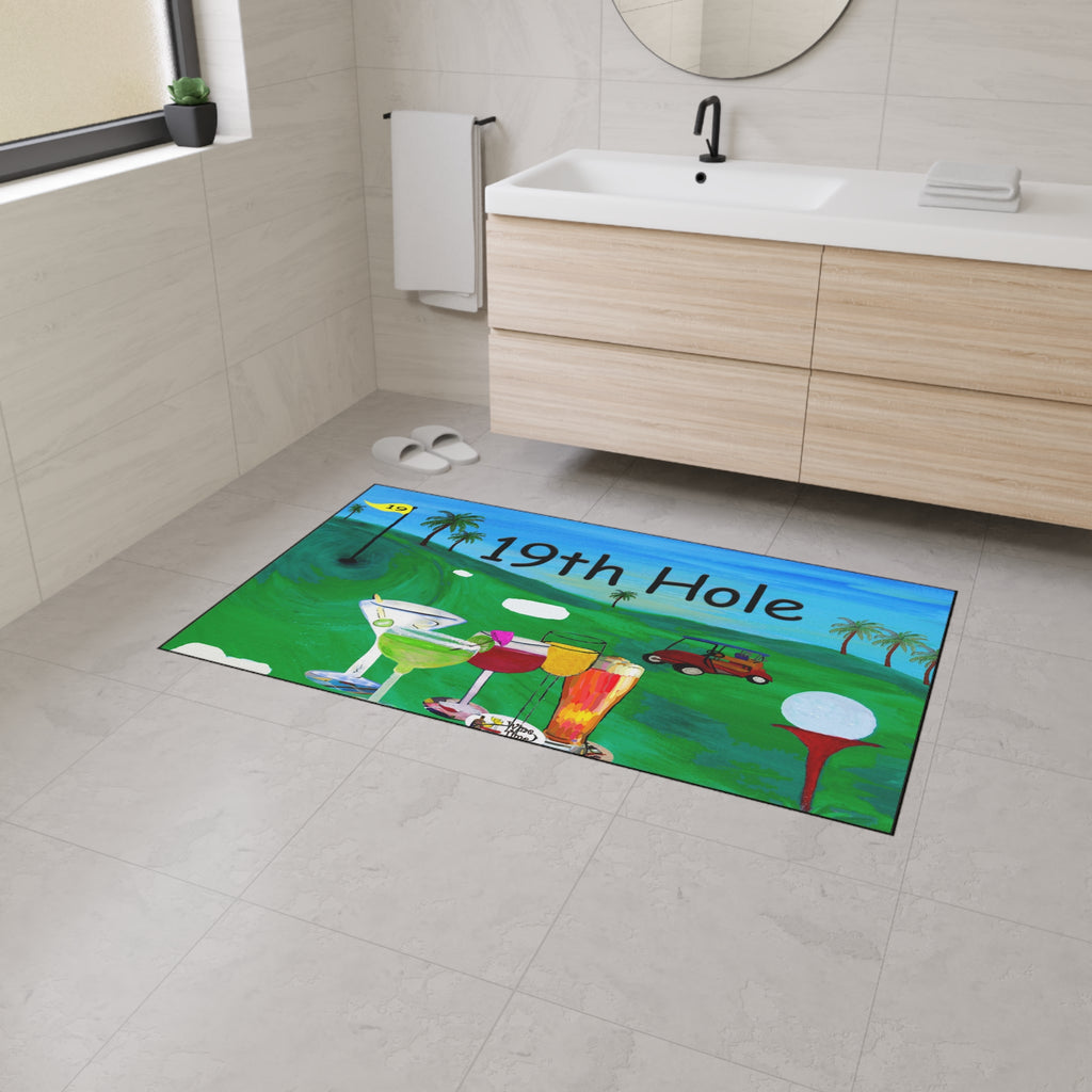 19th Hole Golf Bar Floor Mat — Heavy Duty Welcome Doormat for Golfers