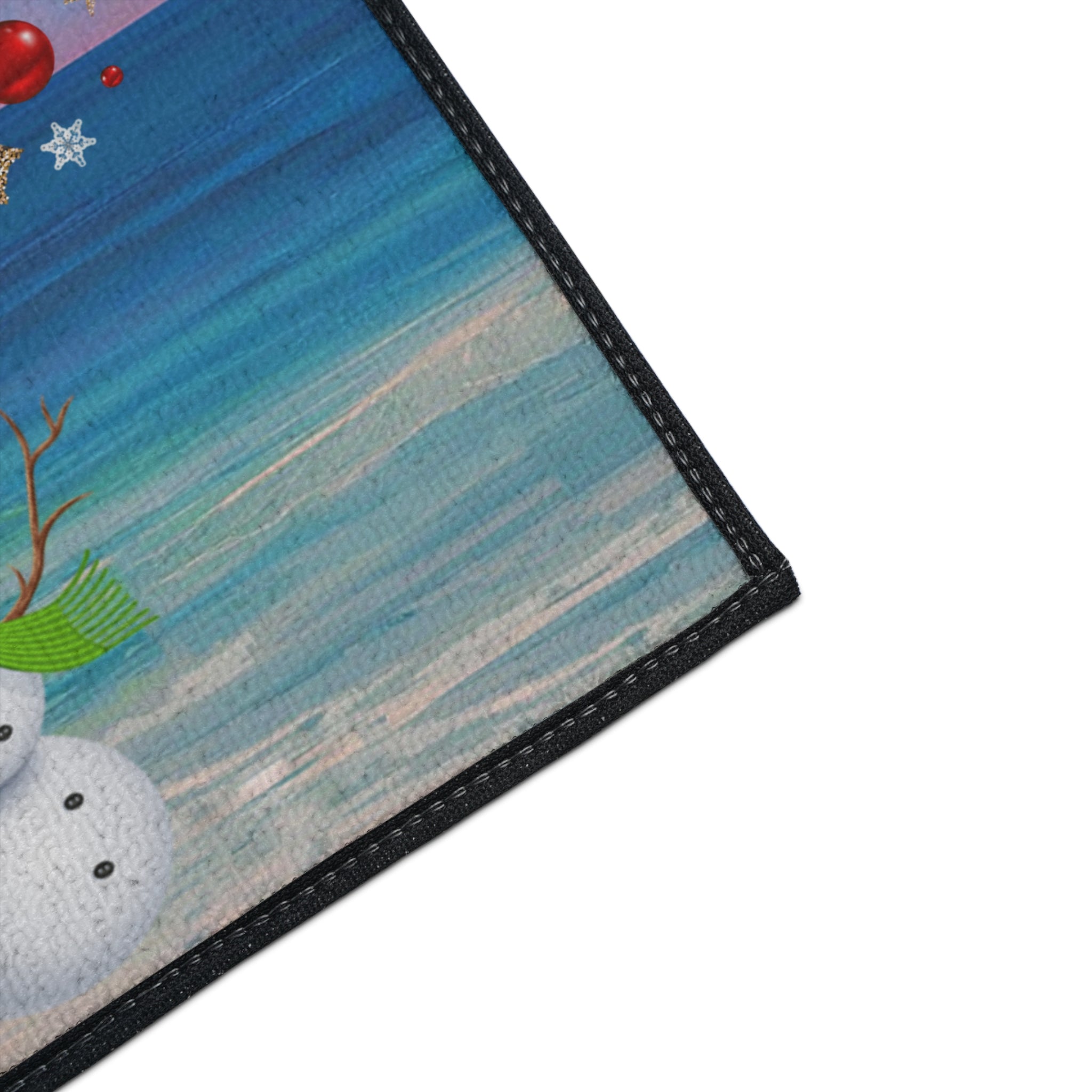 Christmas Snowmen Beach Heavy Duty Floor Mat - Merry Christmas Holiday Doormat