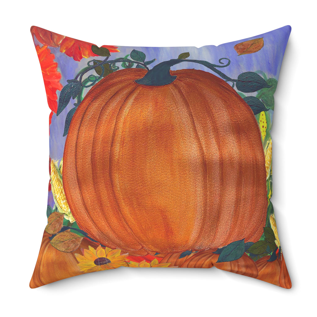 Thanksgiving Holiday Autumn Pumpkin Patch Decorative Pillow