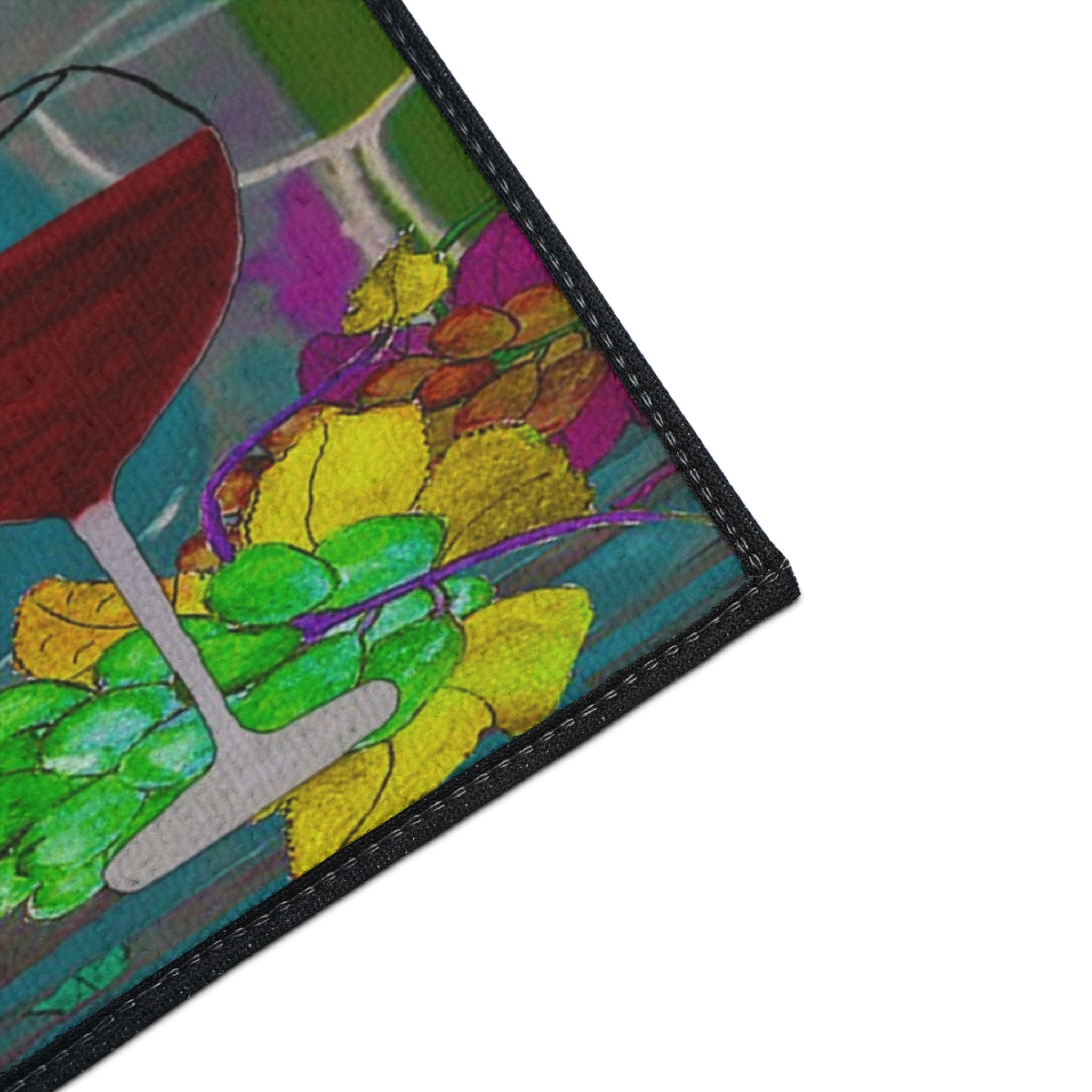 Wine & Grapes Heavy Duty Floor Mat — Colorful Vineyard Kitchen Rug