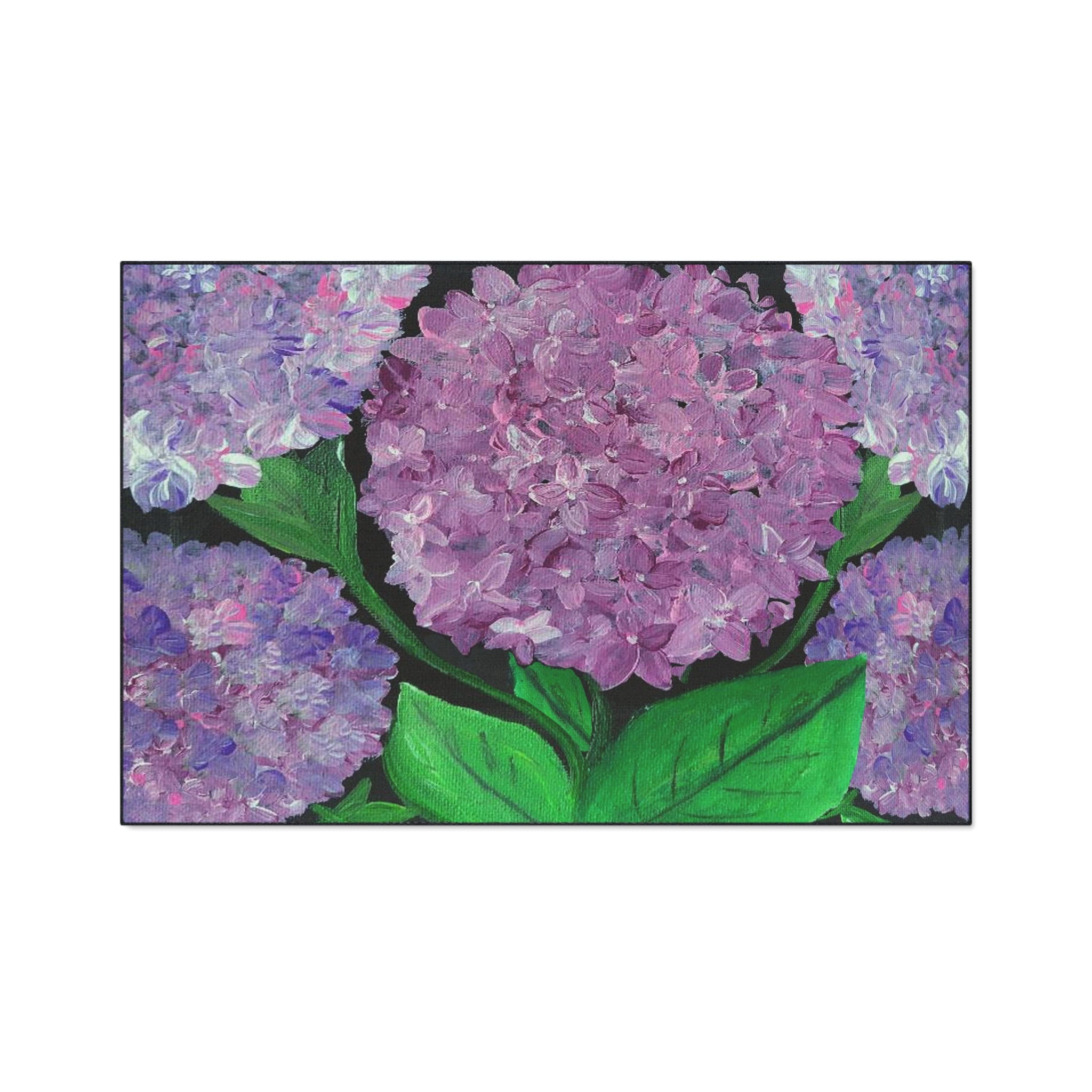 Purple Hydrangeas Floral Heavy-Duty Floor Mat