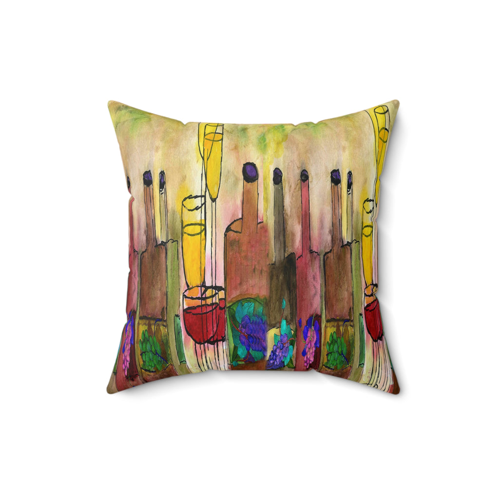 Tuscany Wine Bar Decorative Pillow — Abstract Candlelight Art