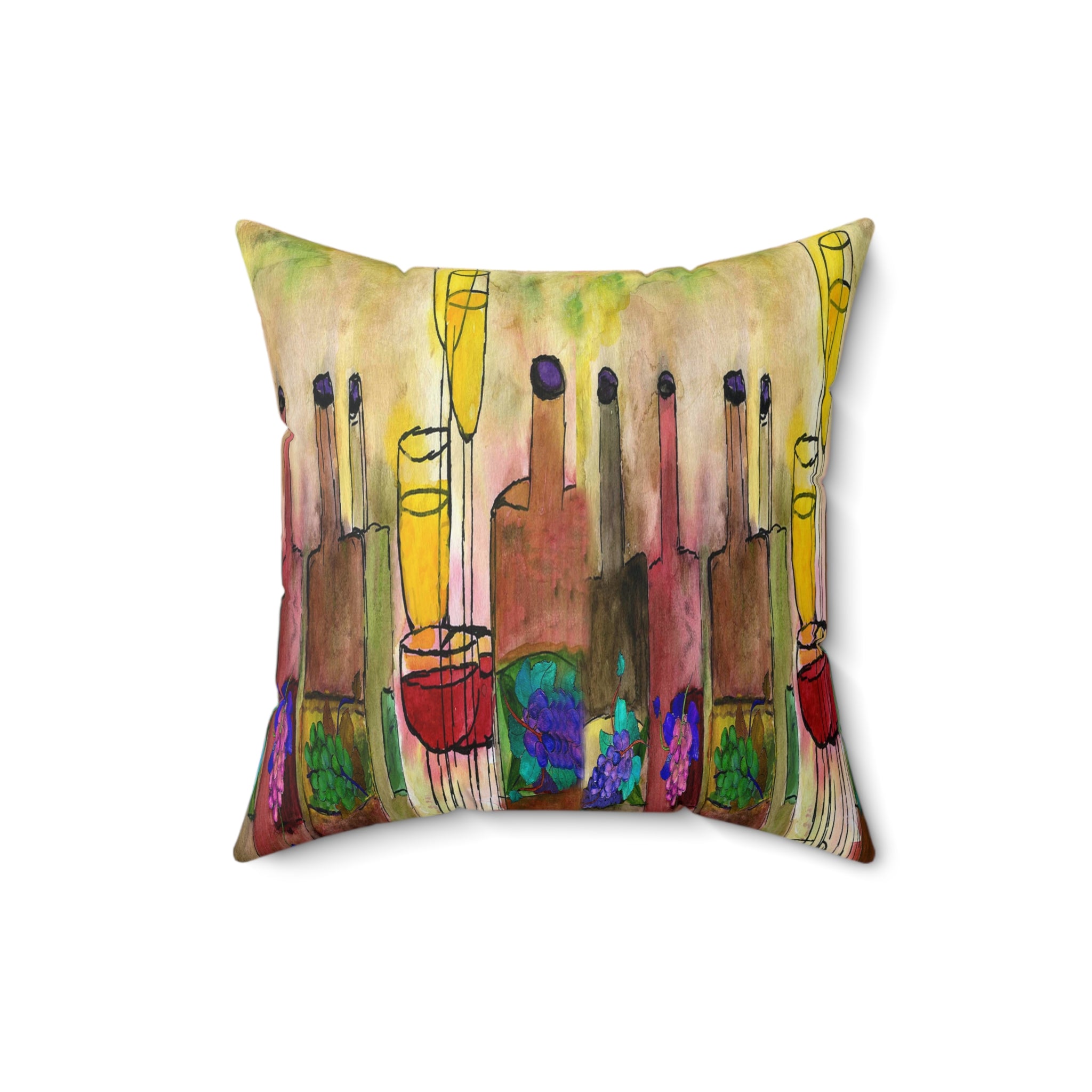 Tuscany Wine Bar Decorative Pillow — Abstract Candlelight Art