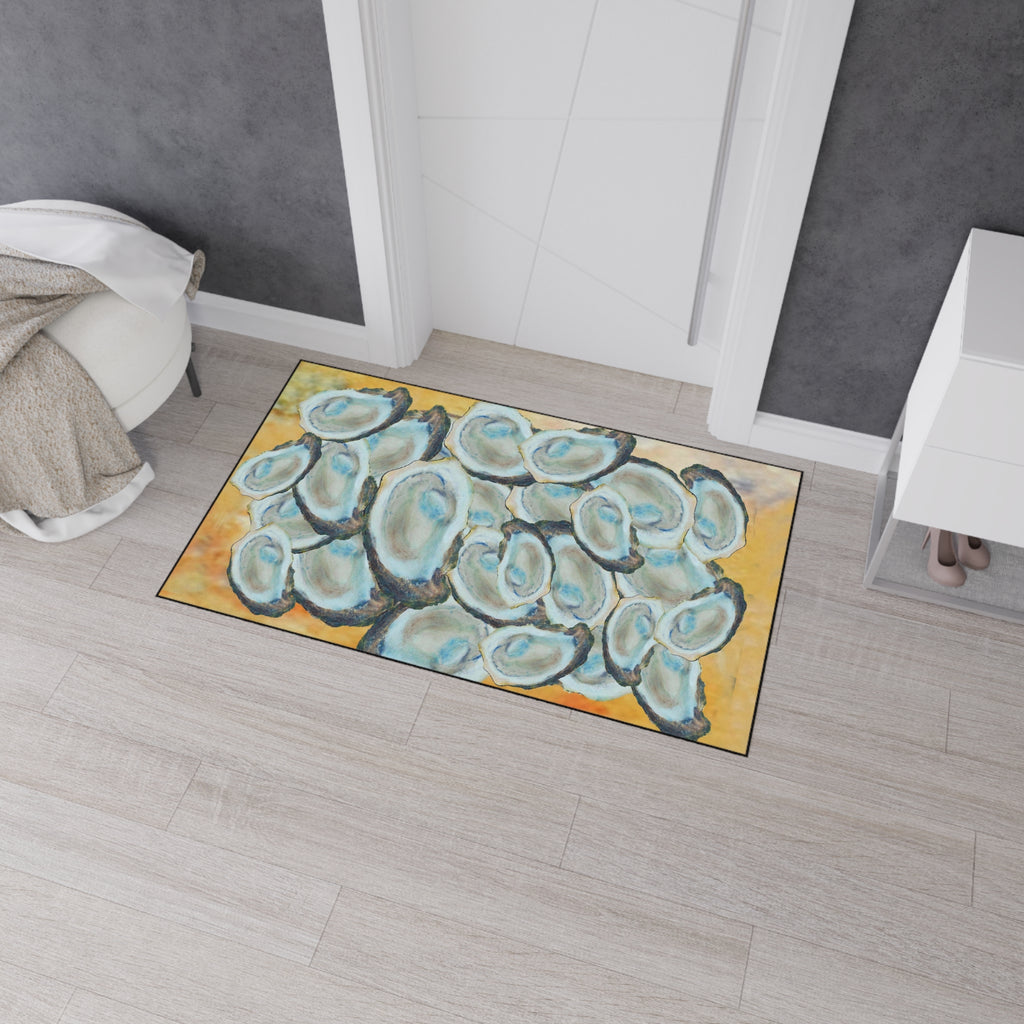 Oyster Shell Heavy-Duty Floor Mat — Coastal Seaside Entry Rug