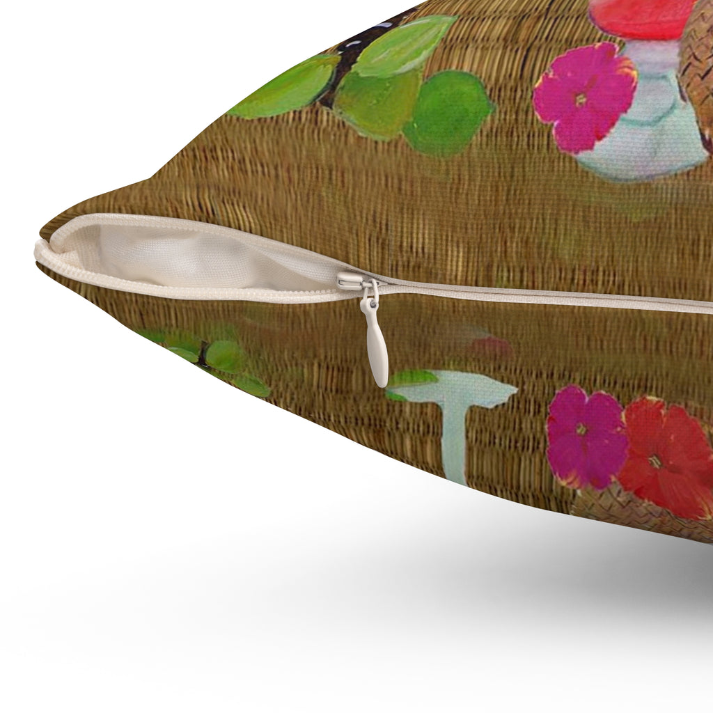 Happy Hour Tropical Pillow — Cocktail Bar Decorative Throw Pillow